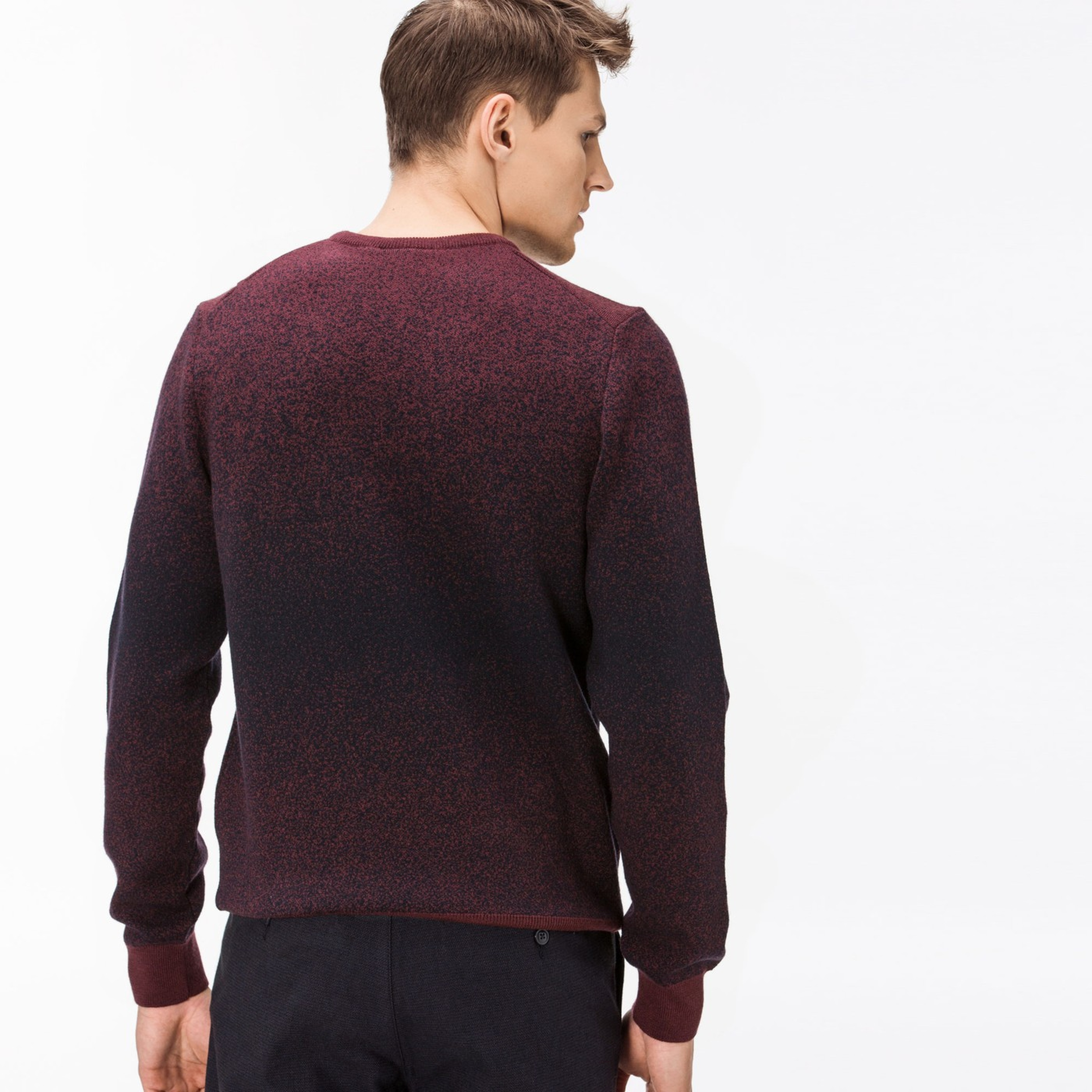 Lacoste Erkek Bordo Bisiklet Yaka Triko Kazak