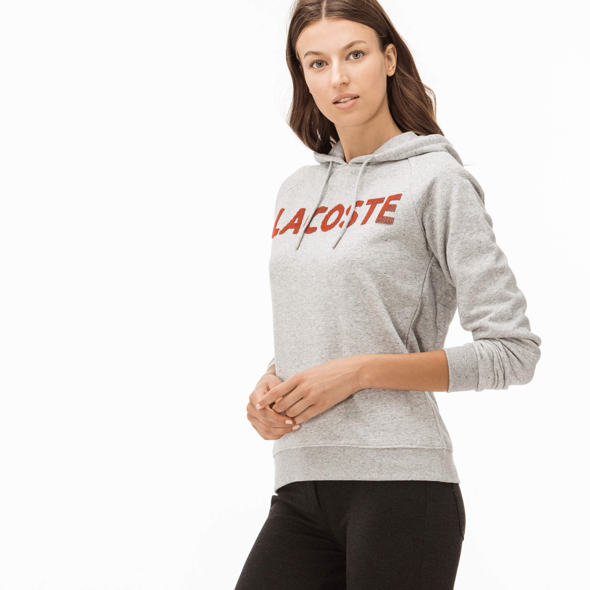Lacoste Kadın Gri Kapüşonlu Sweatshirt
