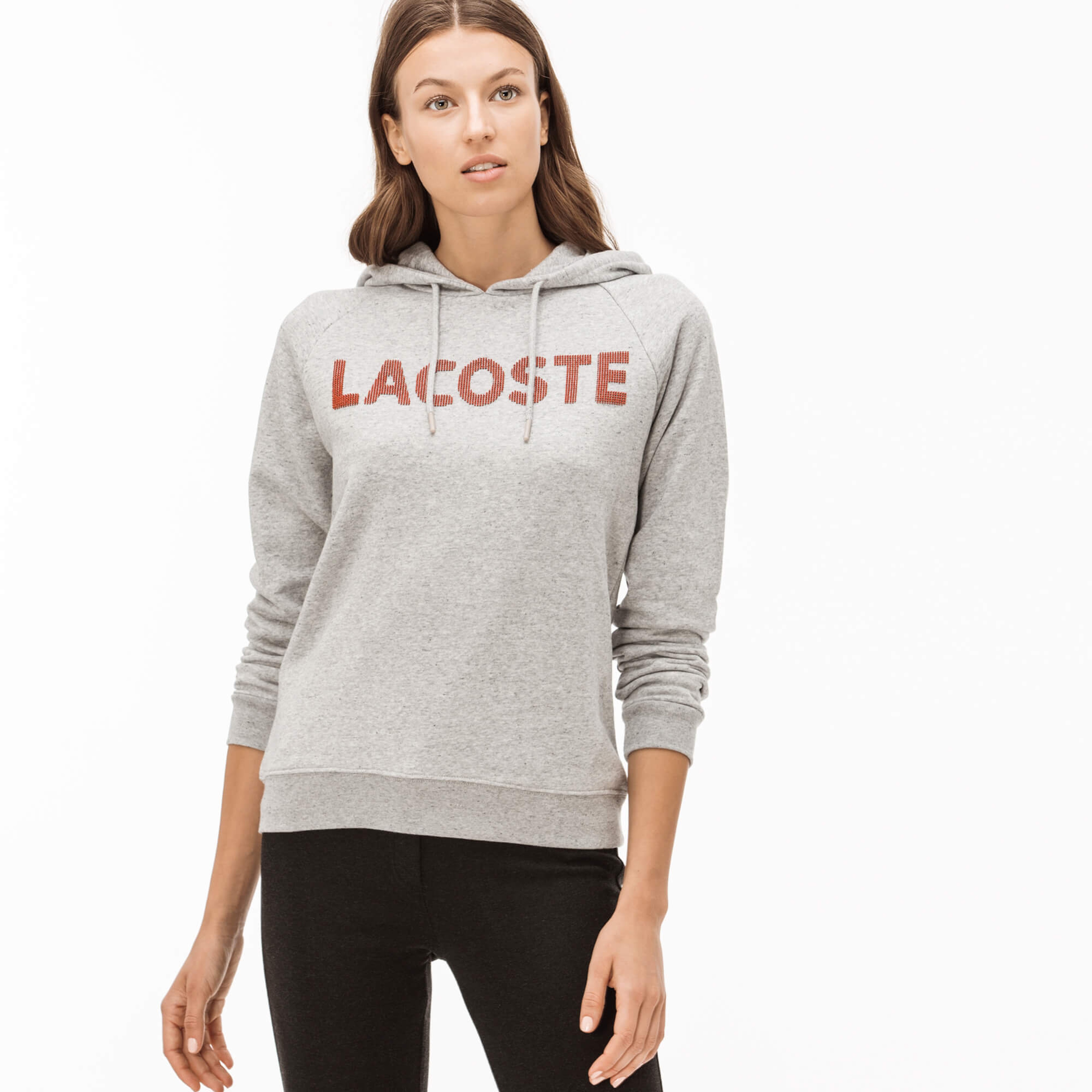 Lacoste Kadın Gri Kapüşonlu Sweatshirt
