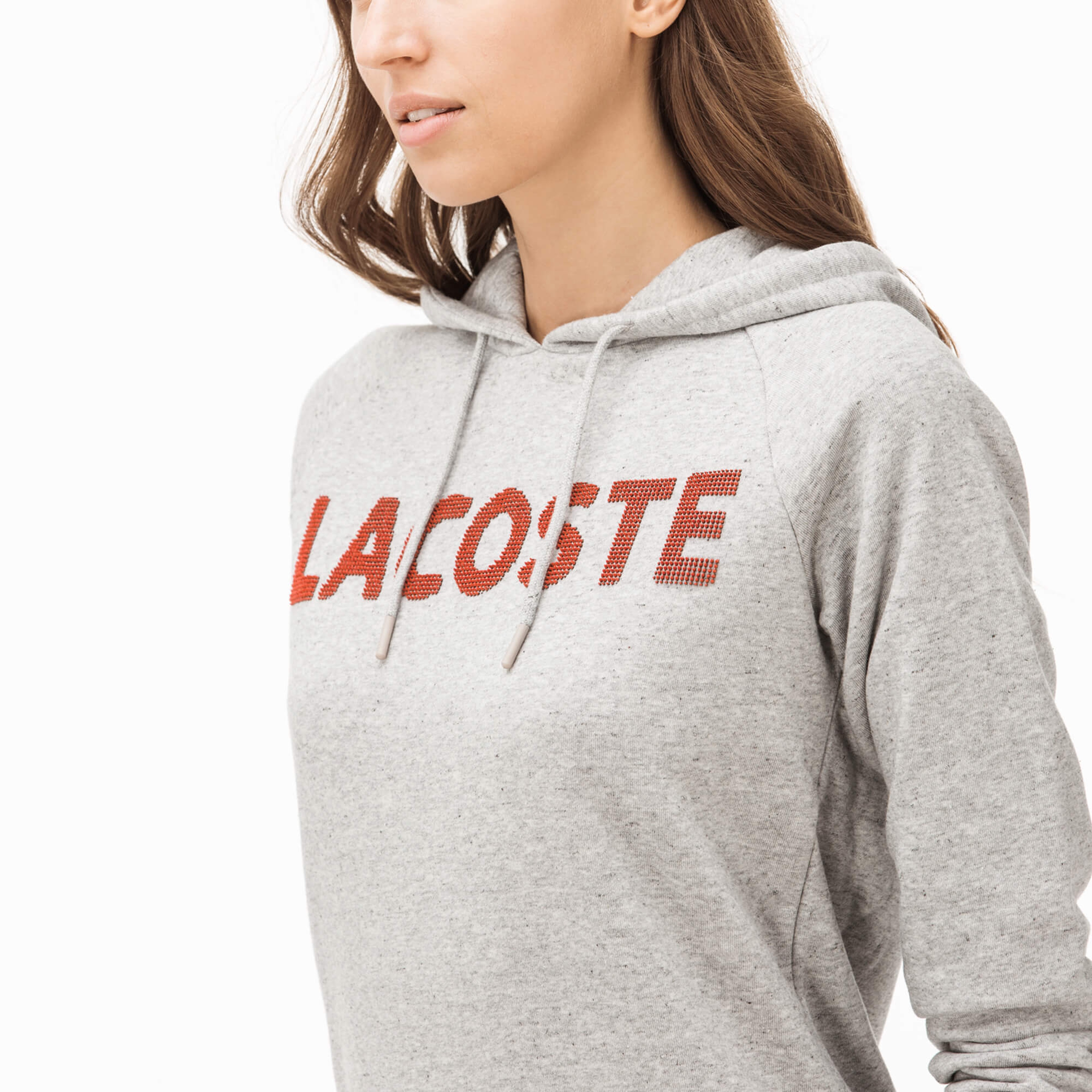 Lacoste Kadın Gri Kapüşonlu Sweatshirt