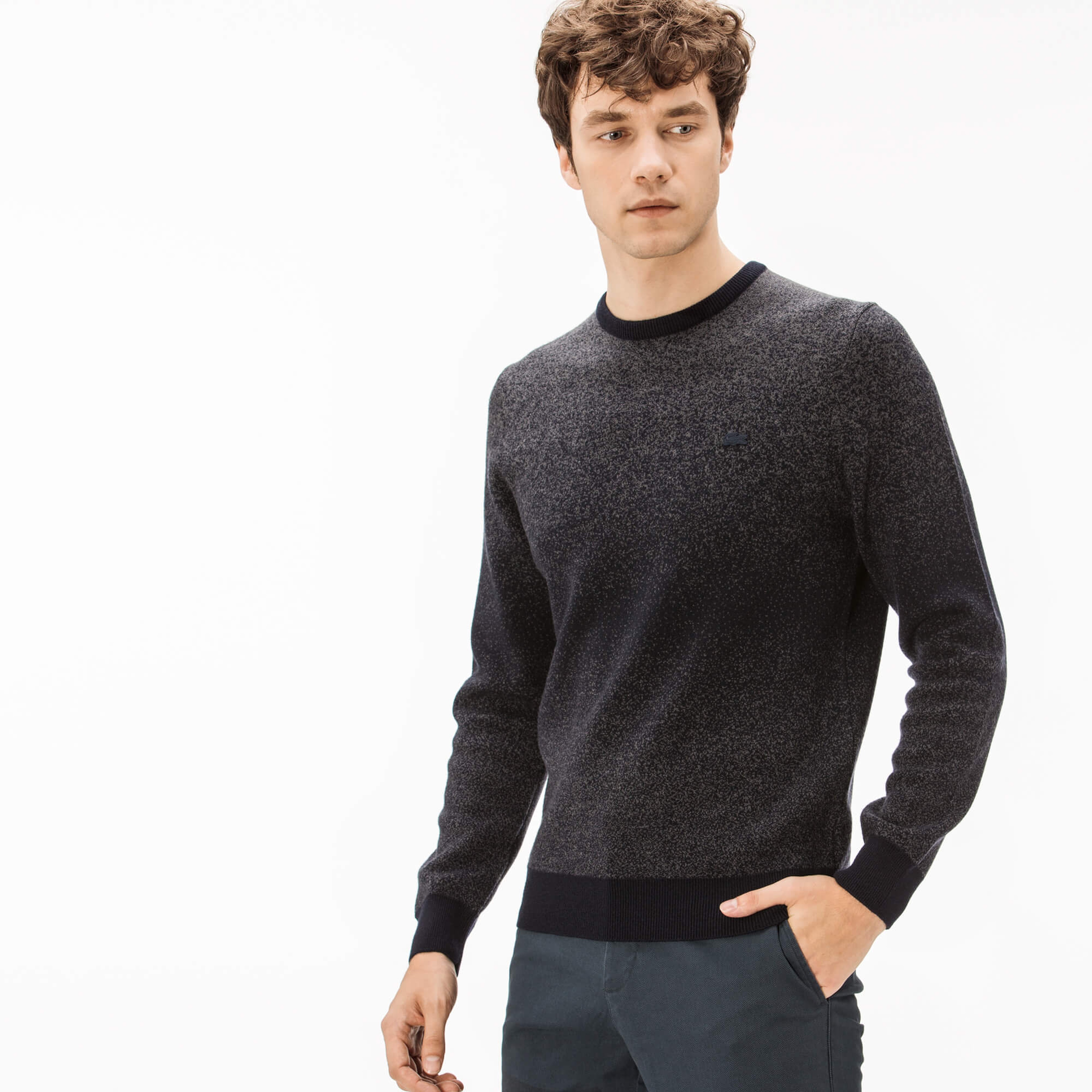 Lacoste Erkek Lacivert Bisiklet Yaka Triko Kazak