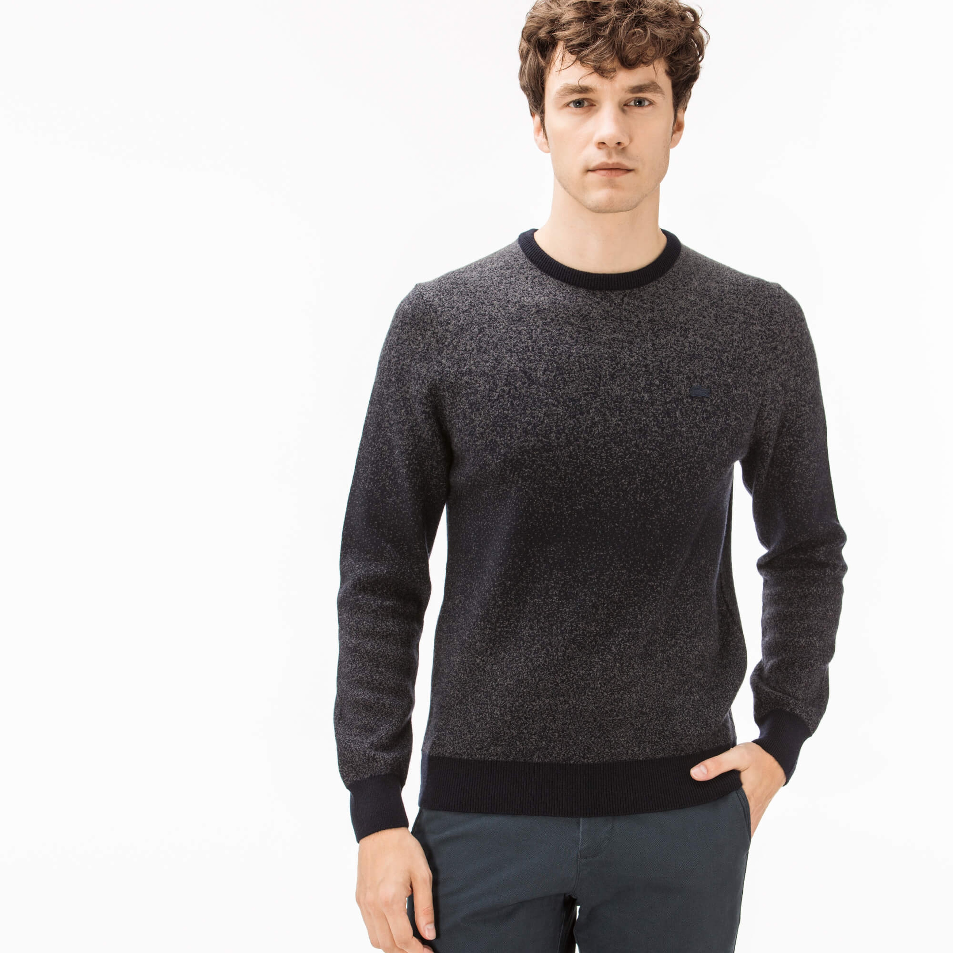 Lacoste Erkek Lacivert Bisiklet Yaka Triko Kazak