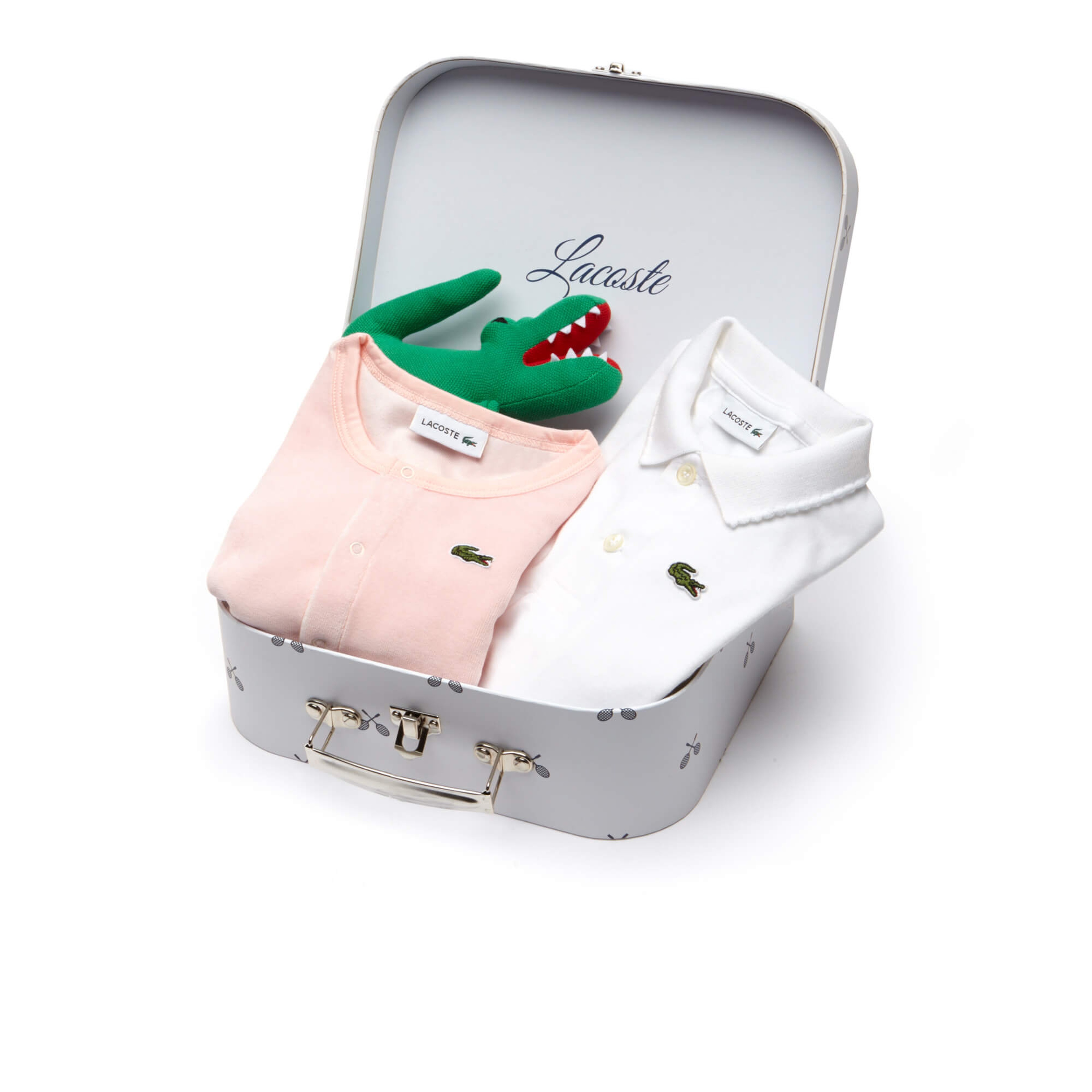 Lacoste Çocuk Pembe - Beyaz Polo ve Hırka Hediye Seti