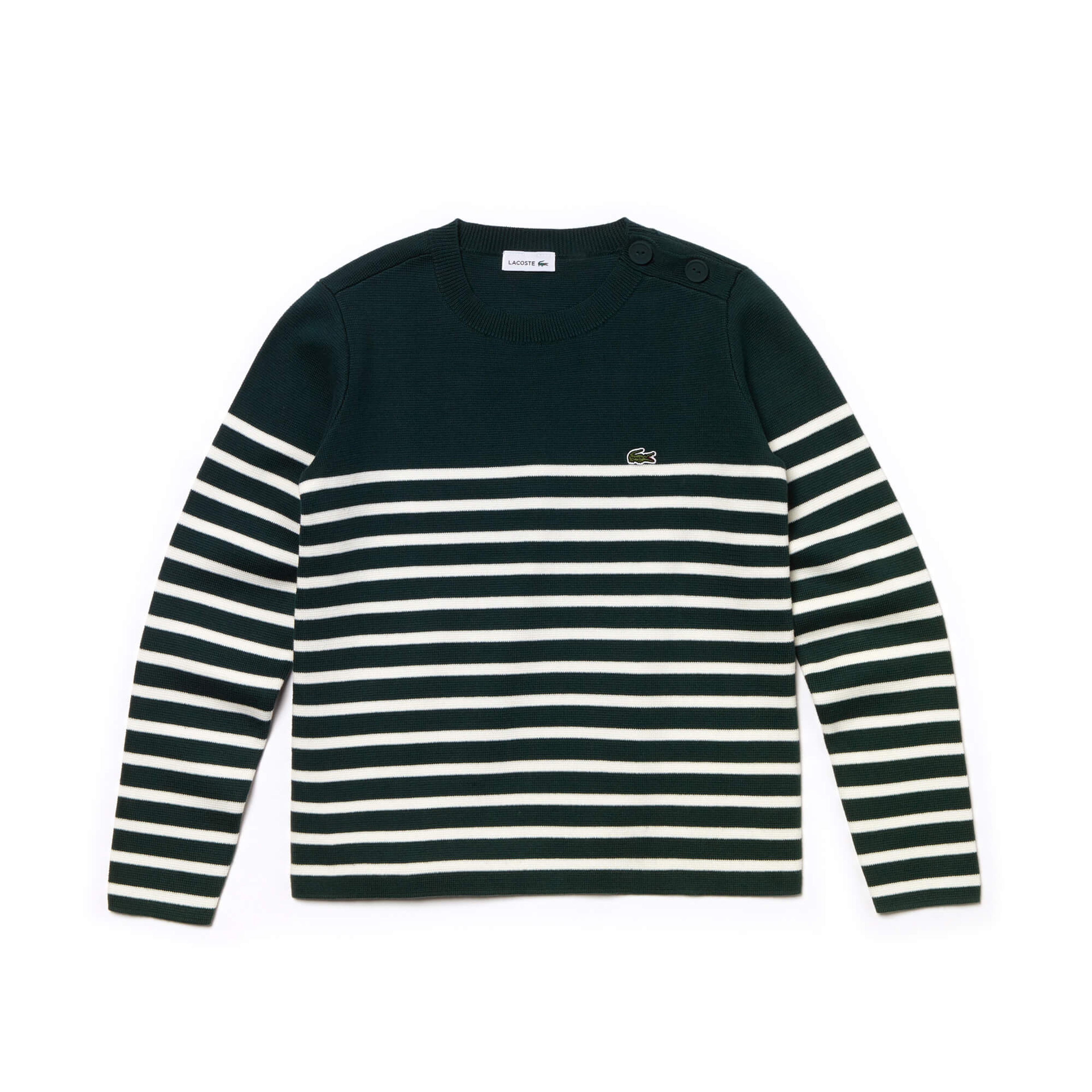Lacoste Çocuk Yeşil-Beyaz Bisiklet Yaka Triko