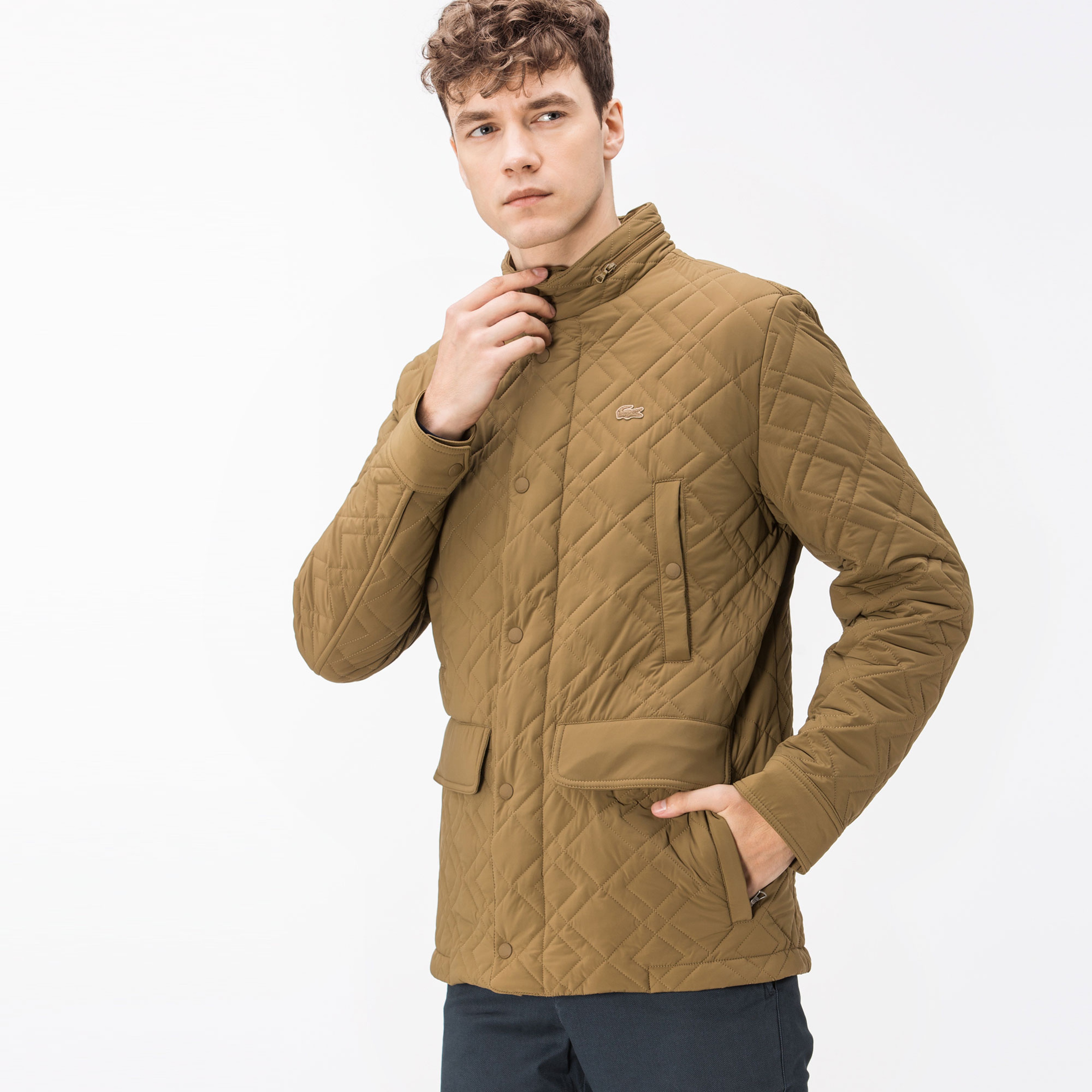 Lacoste Erkek Kahverengi Kapitone Mont