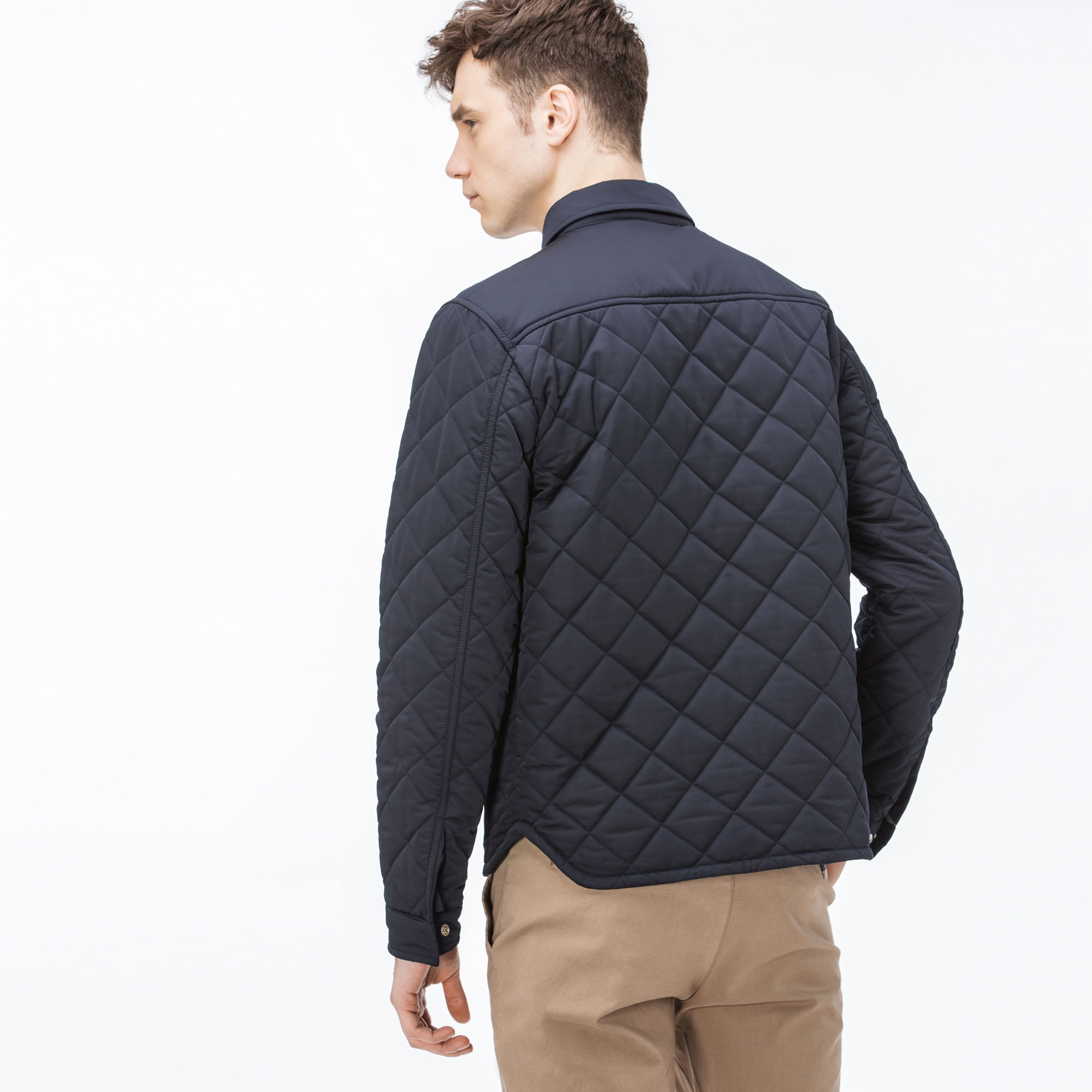 Lacoste Erkek Kapitone Lacivert Mont