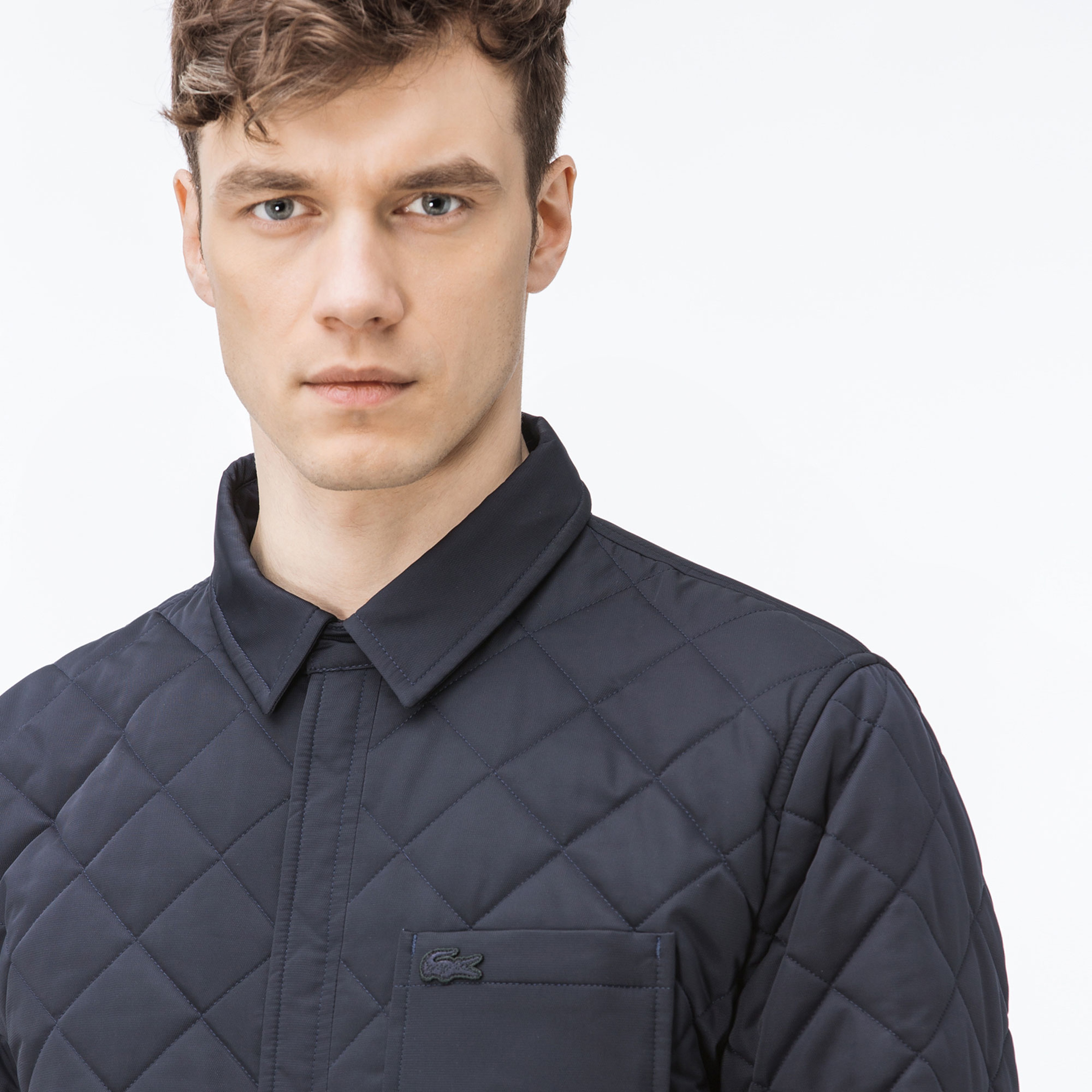 Lacoste Erkek Kapitone Lacivert Mont