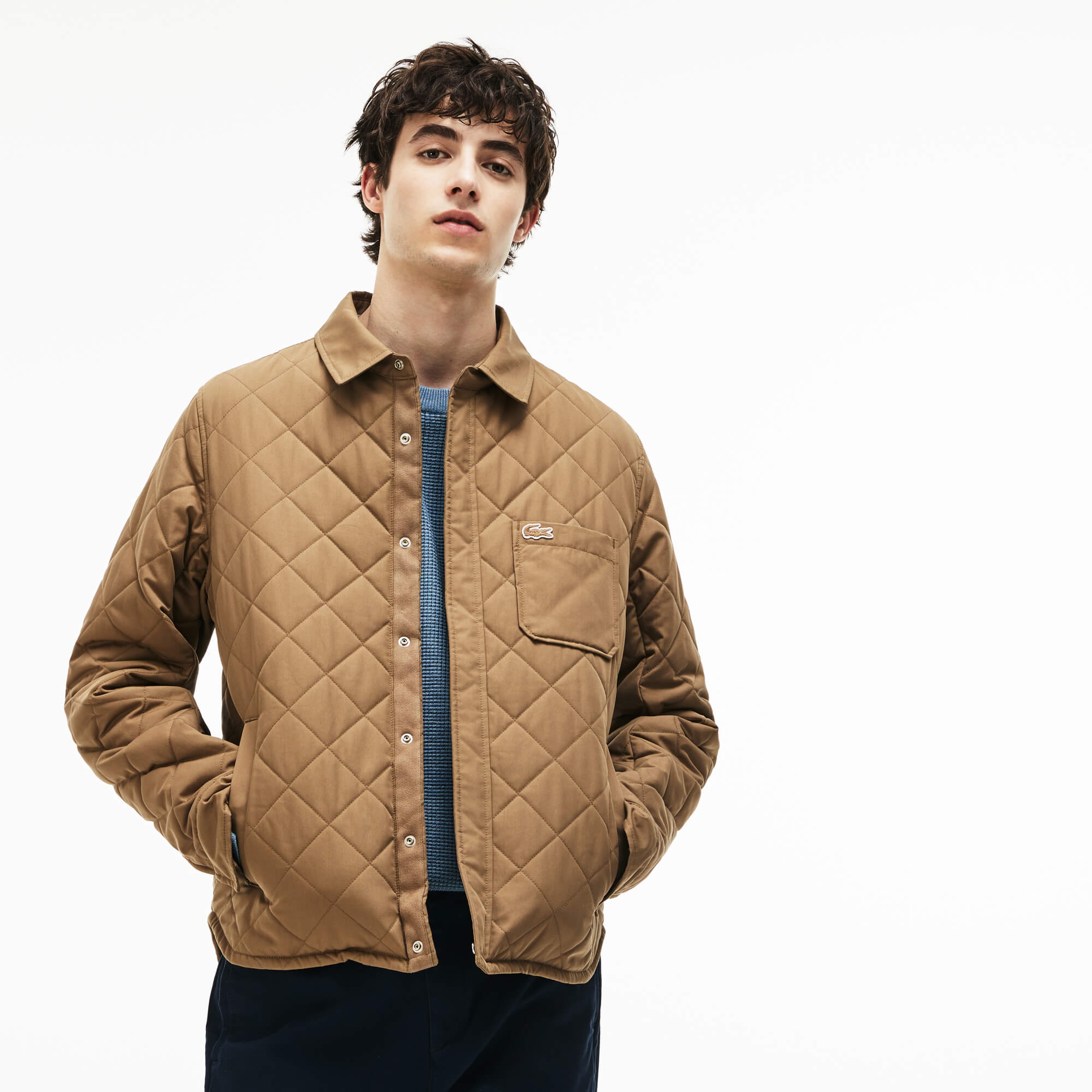 Lacoste Erkek Kapitone Kahverengi Mont