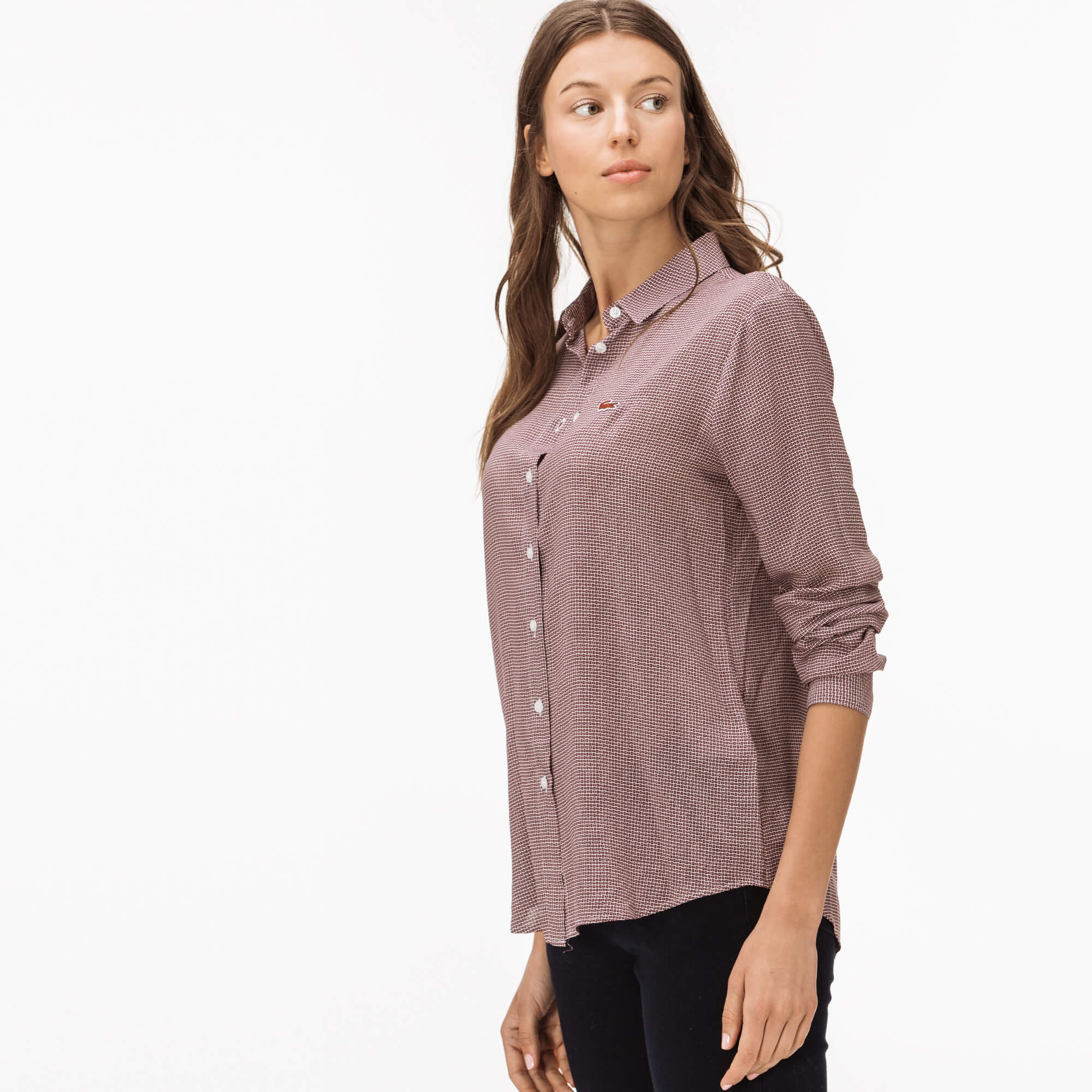 Lacoste Kadın Bordo Gömlek