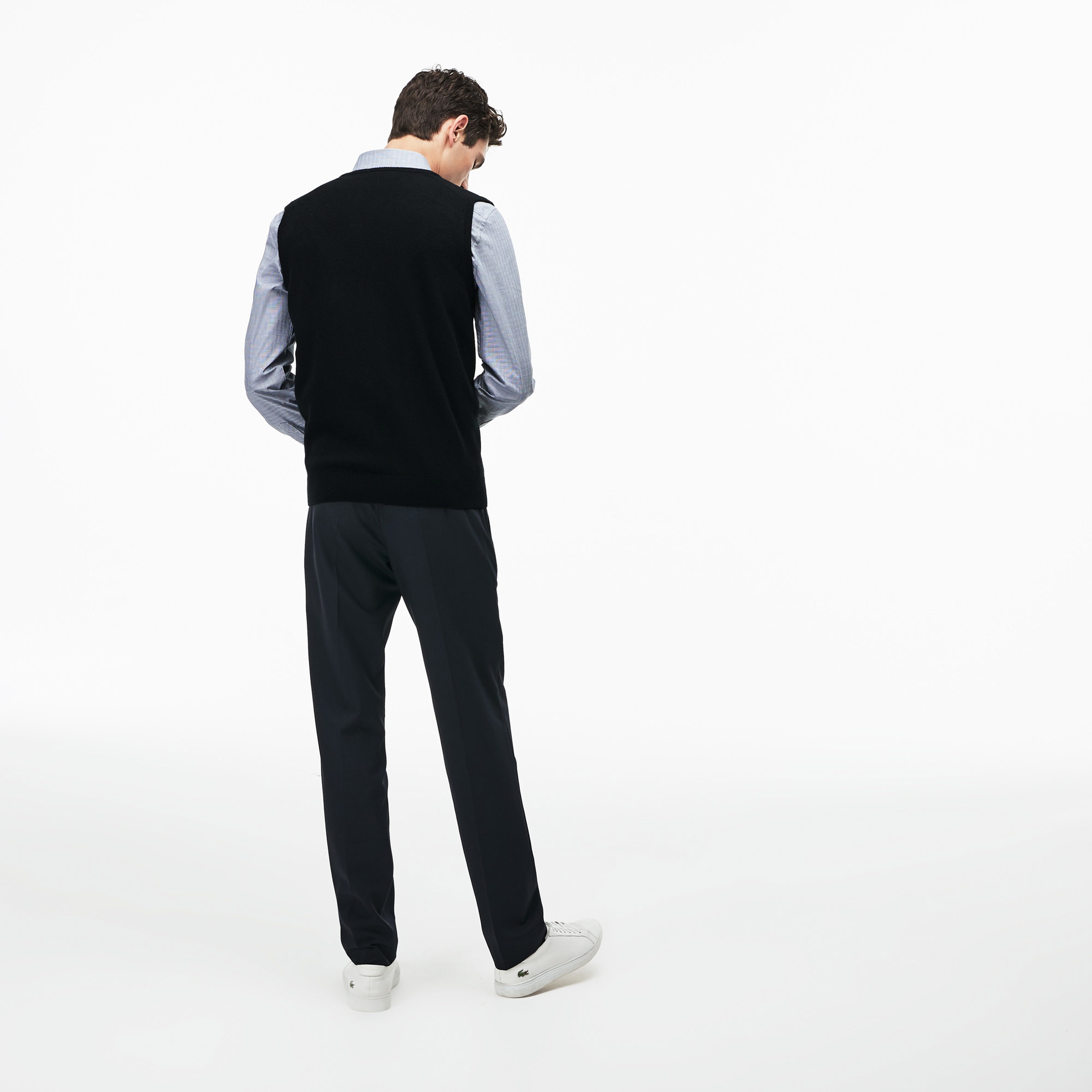 Lacoste Erkek V Yaka Yün Siyah Süveter