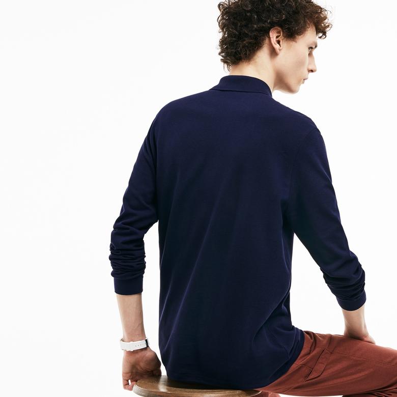 L.12.12 Erkek Classic Fit Uzun Kollu Lacivert Polo