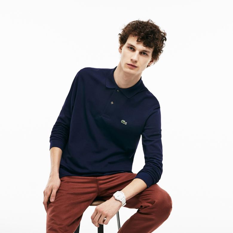 L.12.12 Erkek Classic Fit Uzun Kollu Lacivert Polo