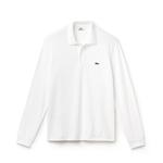 L.12.12 Erkek Classic Fit Uzun Kollu Beyaz Polo