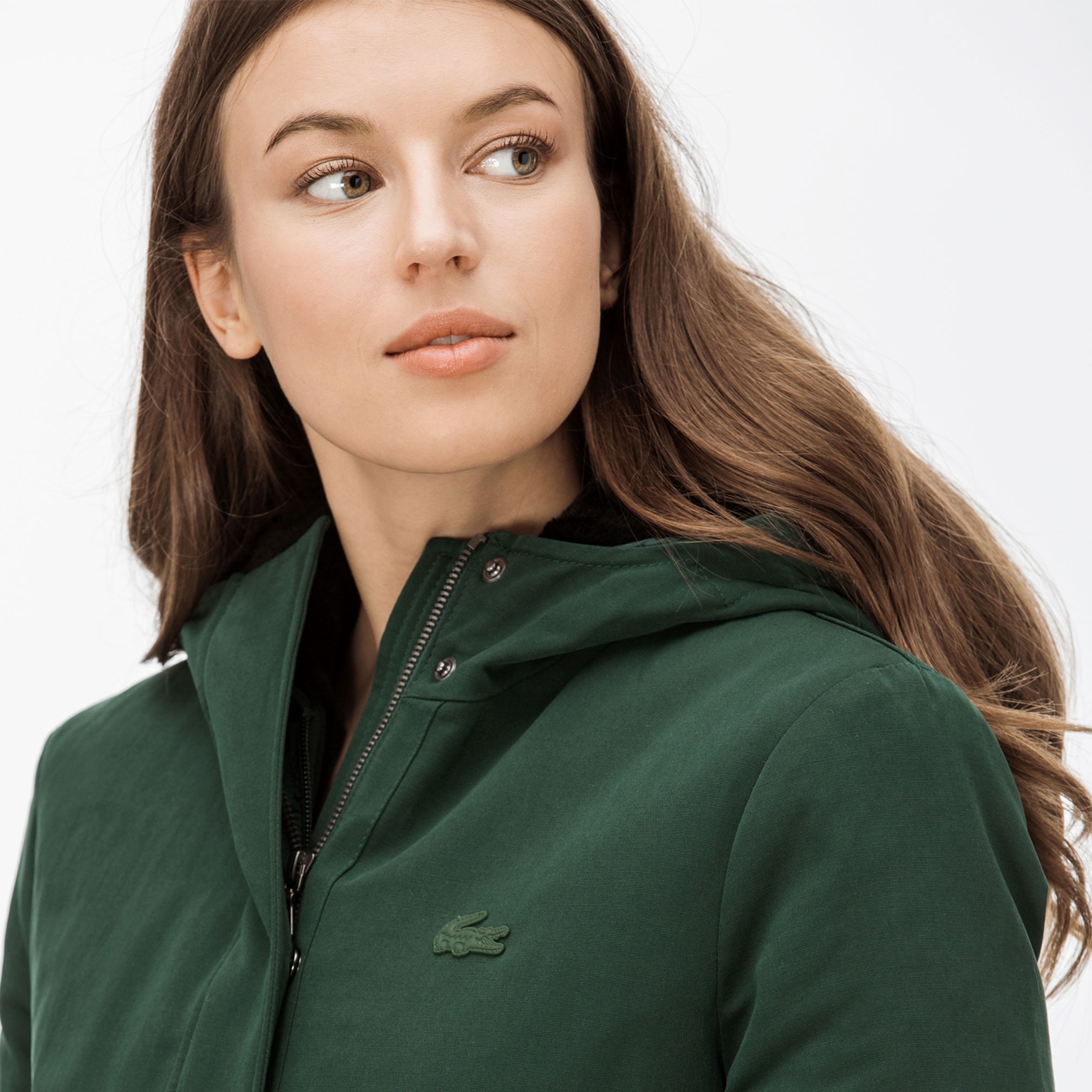 Lacoste Kadın İçi Kürklü 2'li Yeşil Uzun Mont
