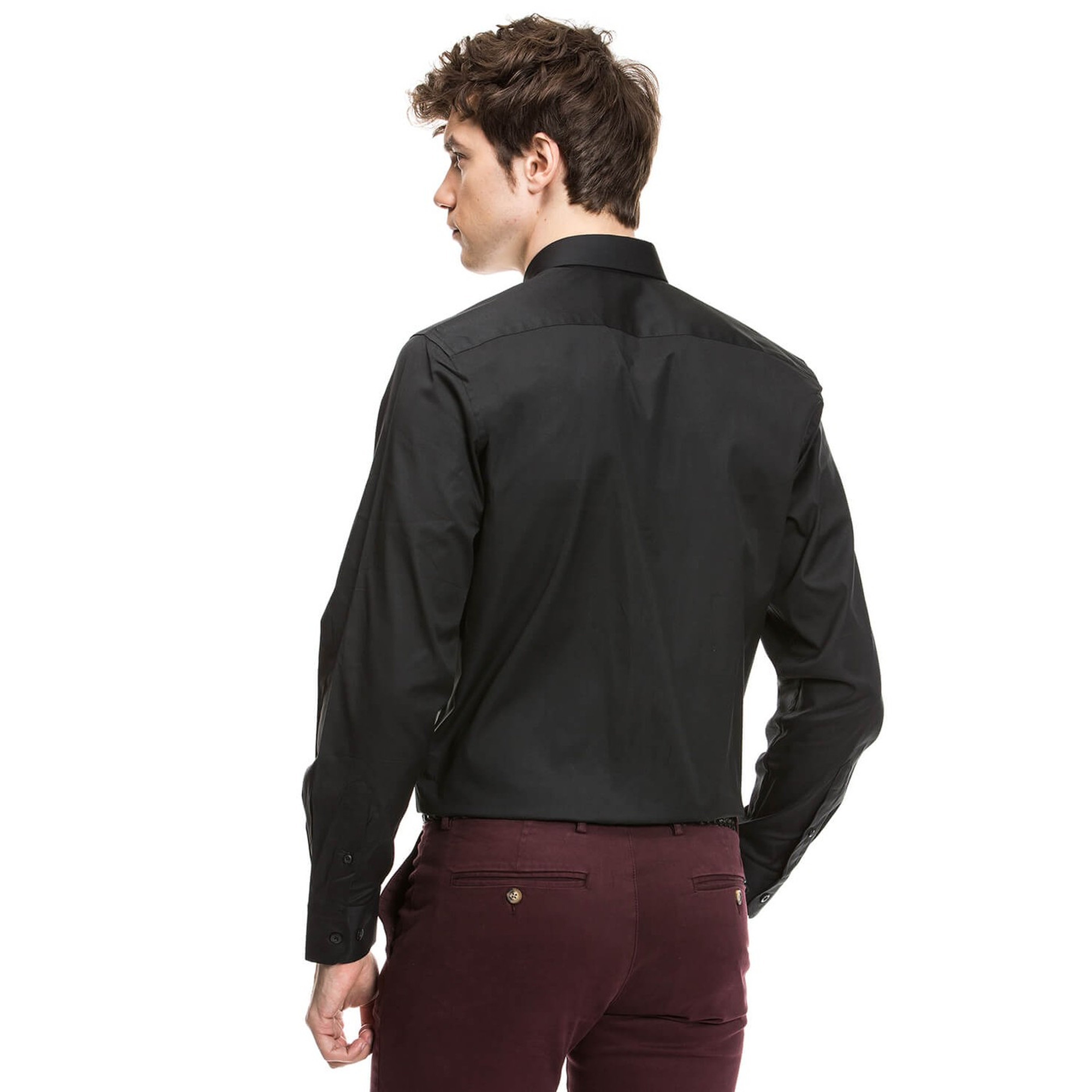 Nautica Erkek Siyah Uzun Kollu Slim Fit Gömlek