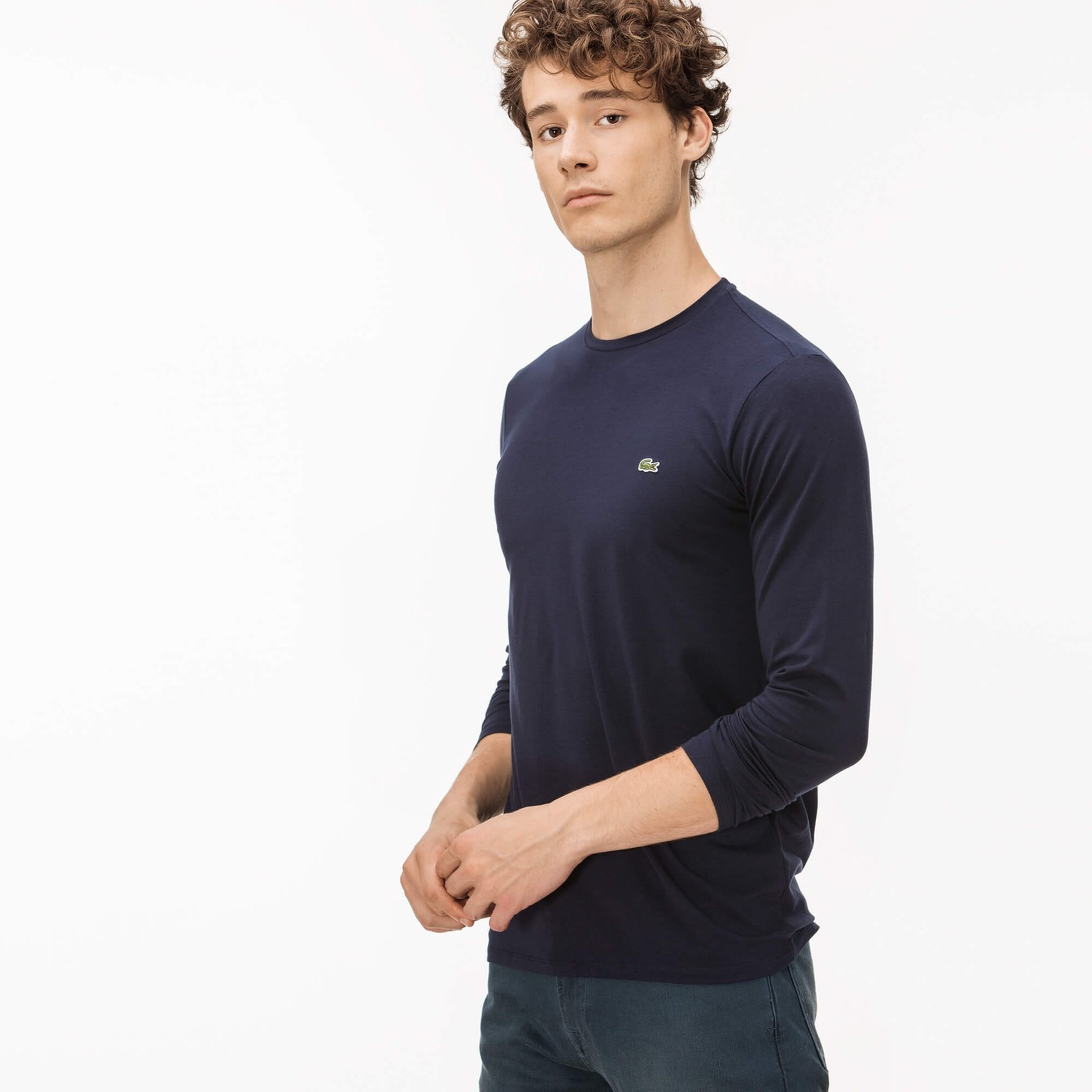 Lacoste Erkek Regular Fit Lacivert Uzun Kollu T-Shirt