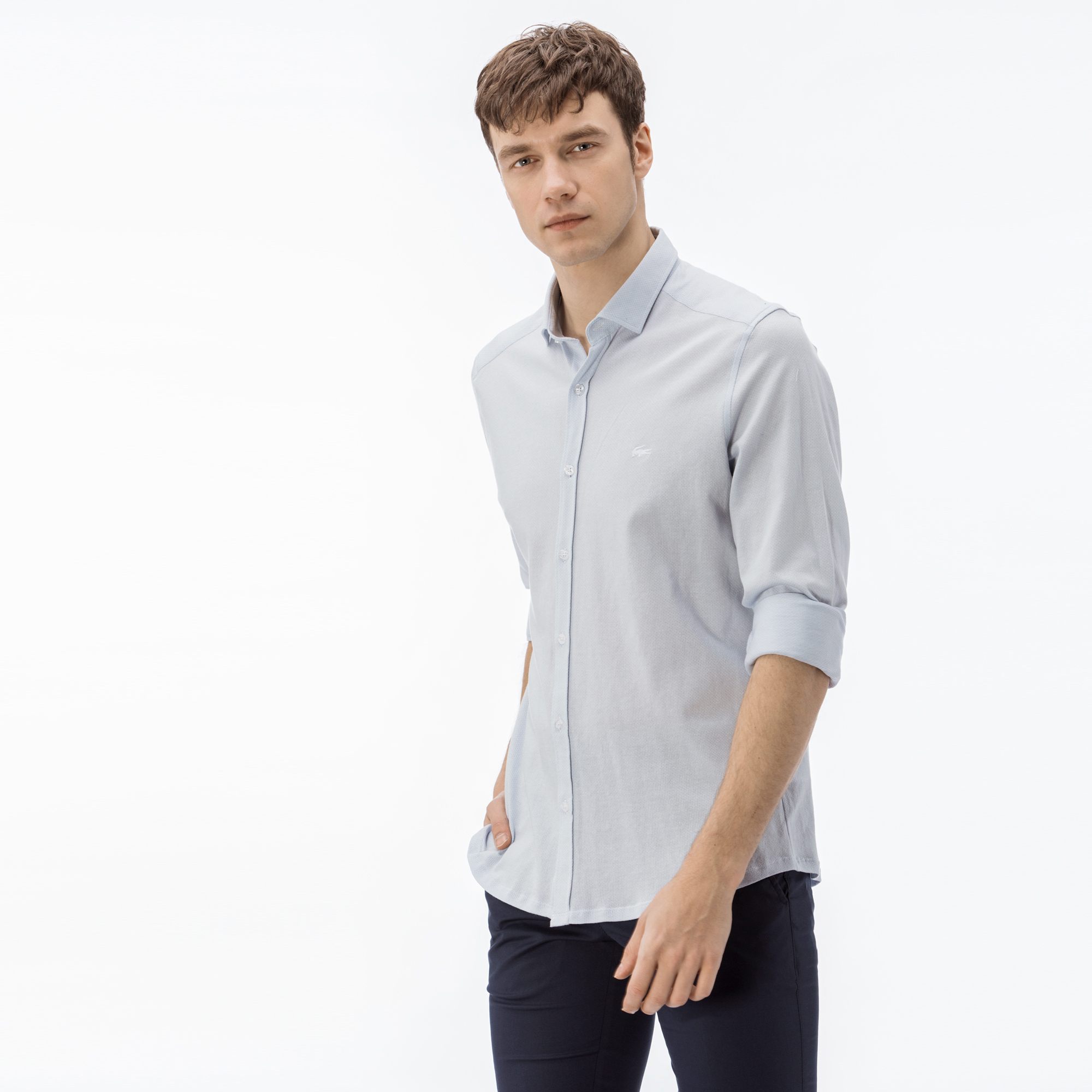 Lacoste Erkek Slim Fit Mavi Gömlek