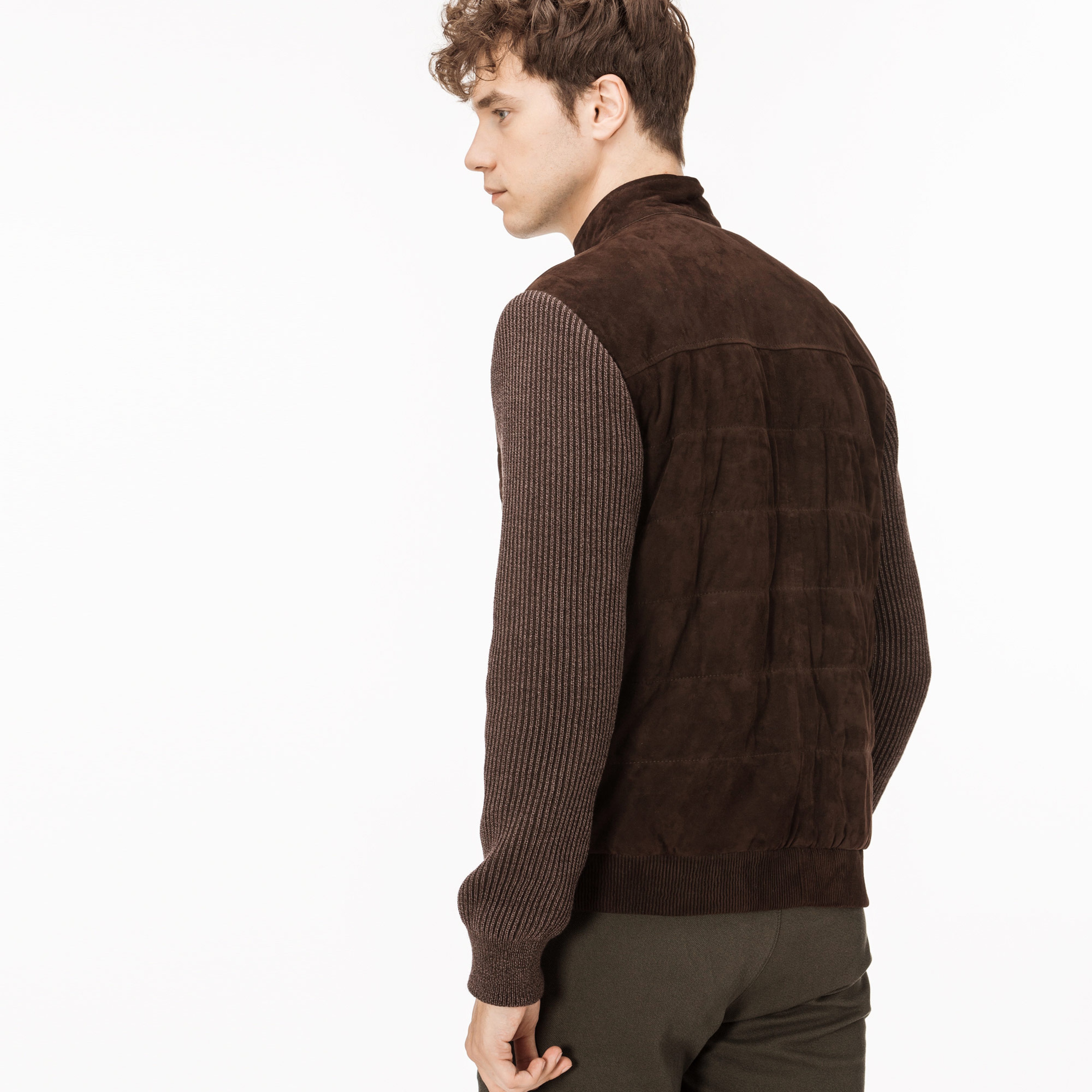 Lacoste Erkek Kahverengi Süet Deri Mont