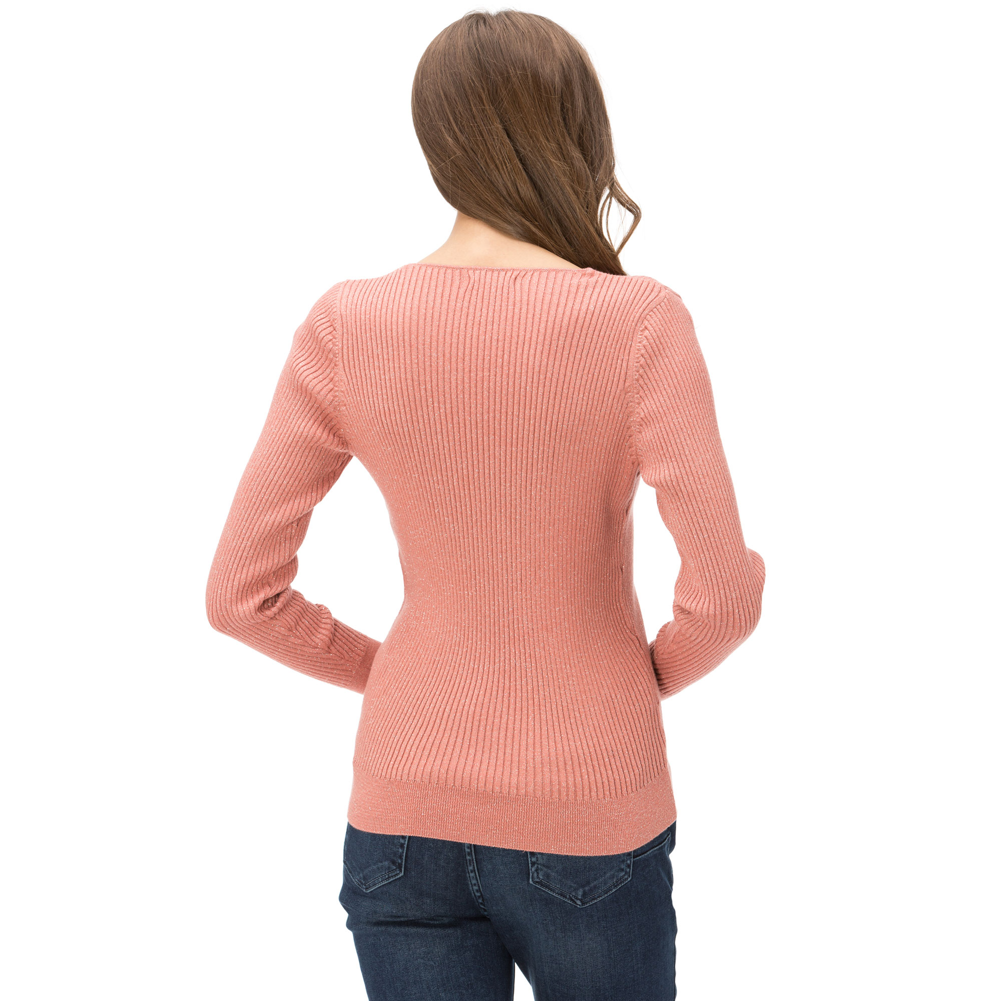 NAUTICA KADIN CLASSIC FIT V YAKA PEMBE TRİKO KAZAK