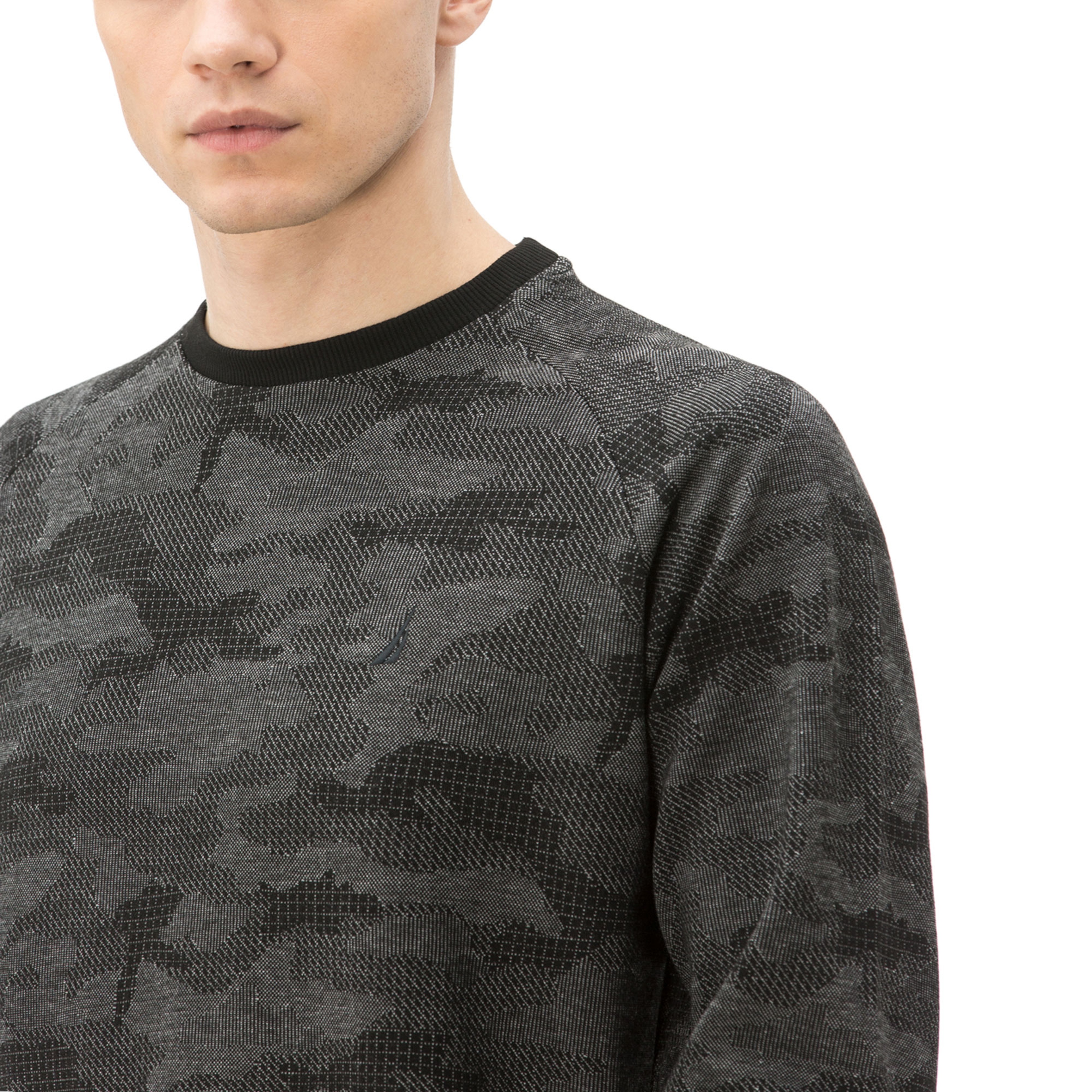 NAUTICA Erkek Bisiklet Yaka Siyah SWEATSHIRT