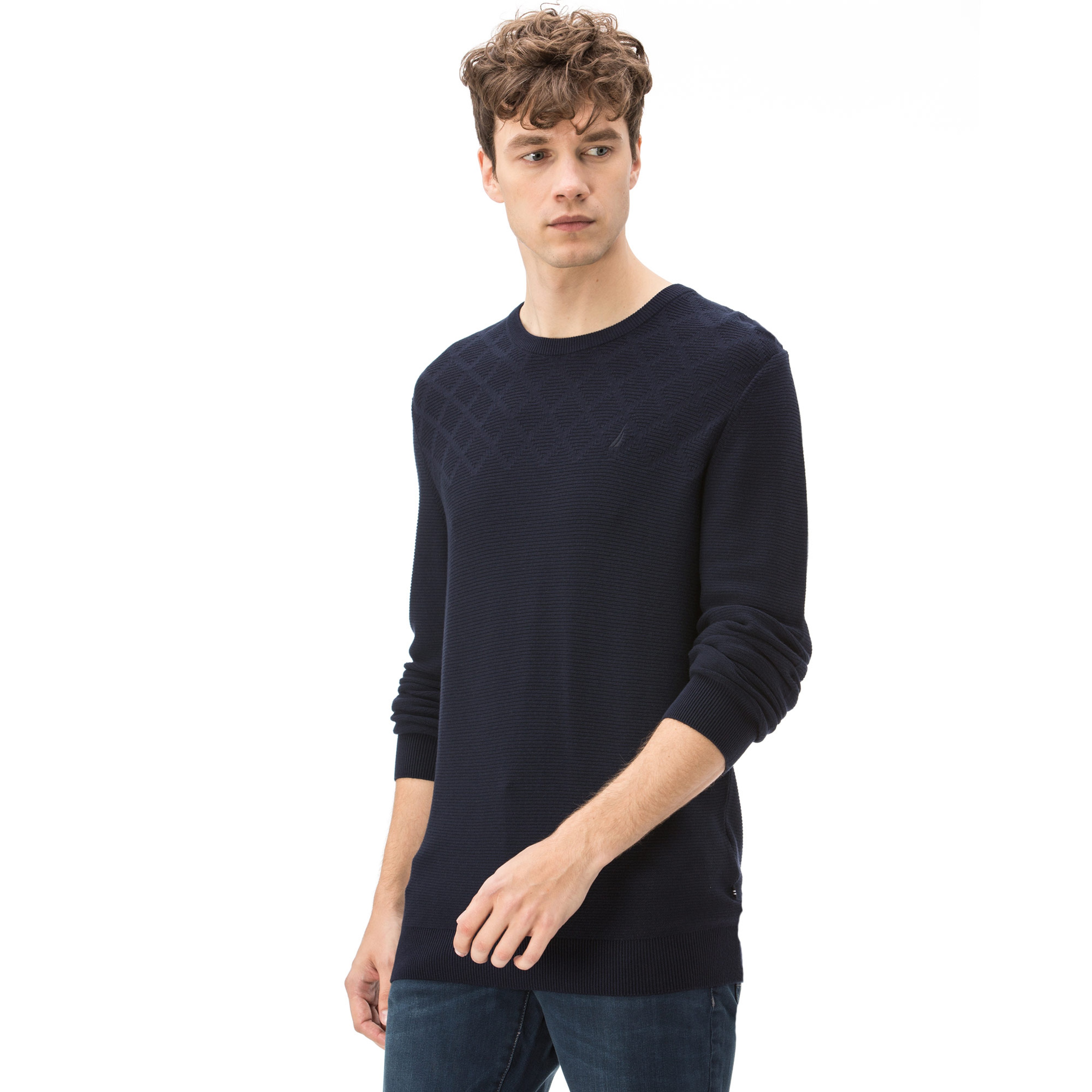 NAUTICA ERKEK CLASSIC FIT LACİVERT TRİKO