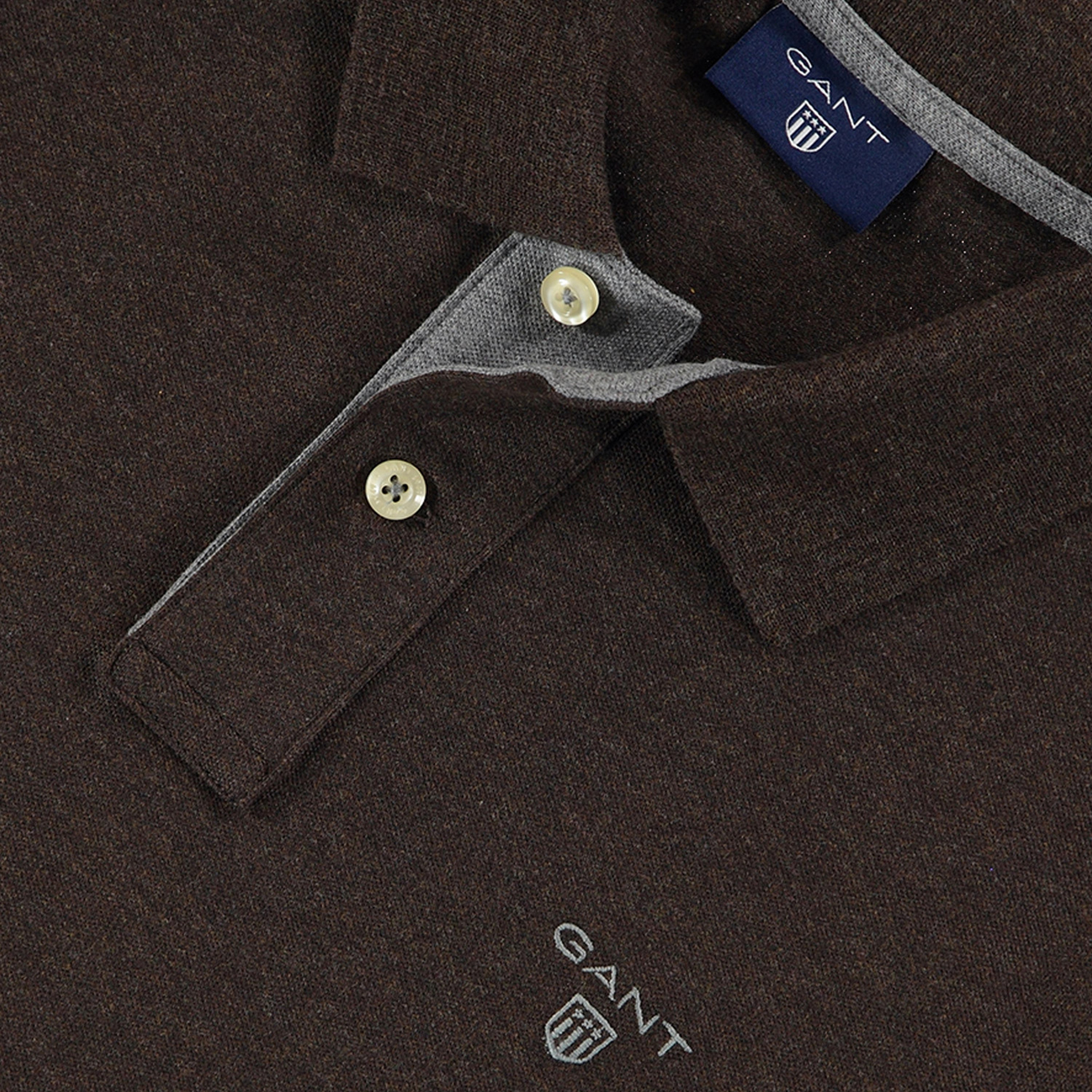 Gant Erkek Kahverengi Uzun Kollu Pique Polo