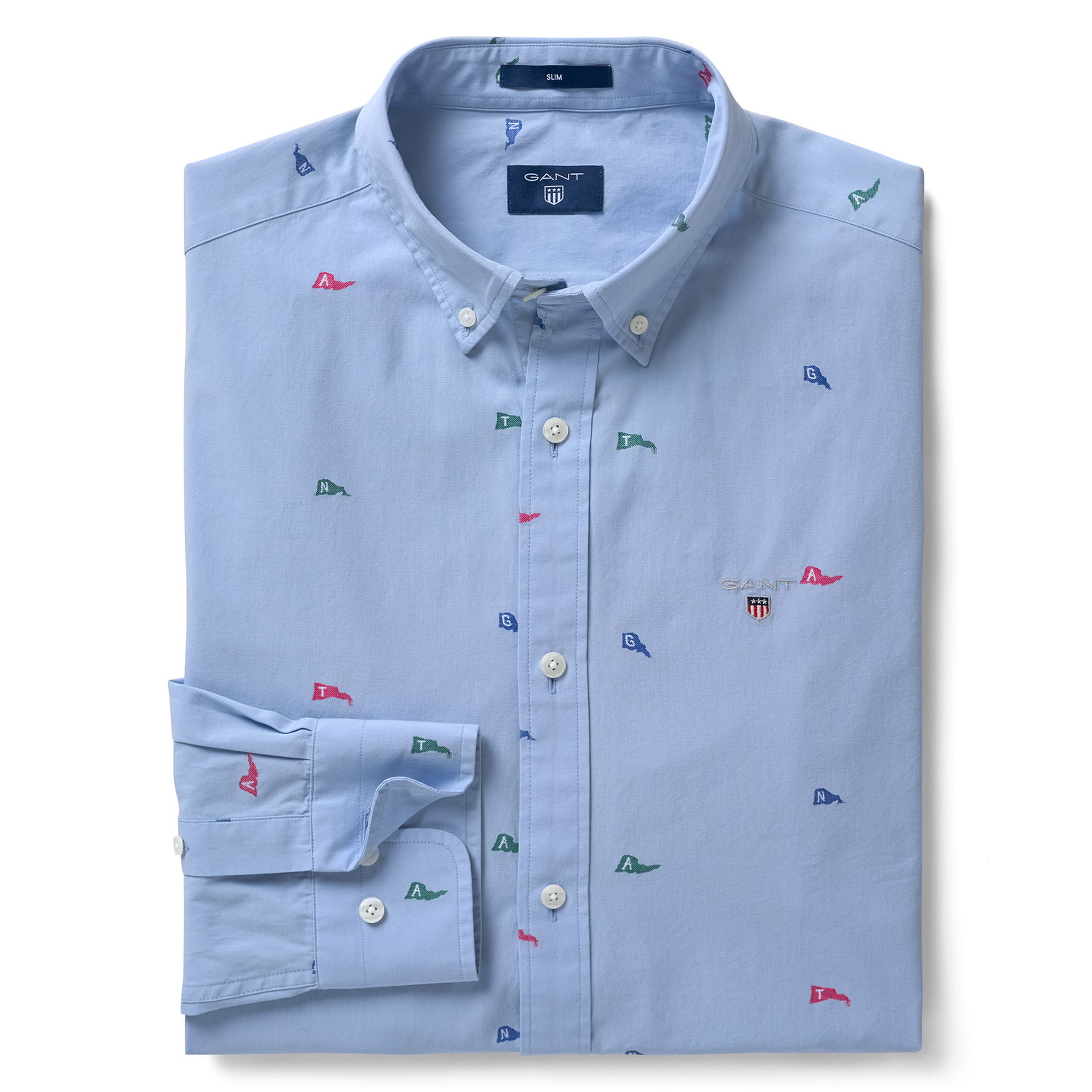 Gant Erkek Slim Fit Mavi Gömlek