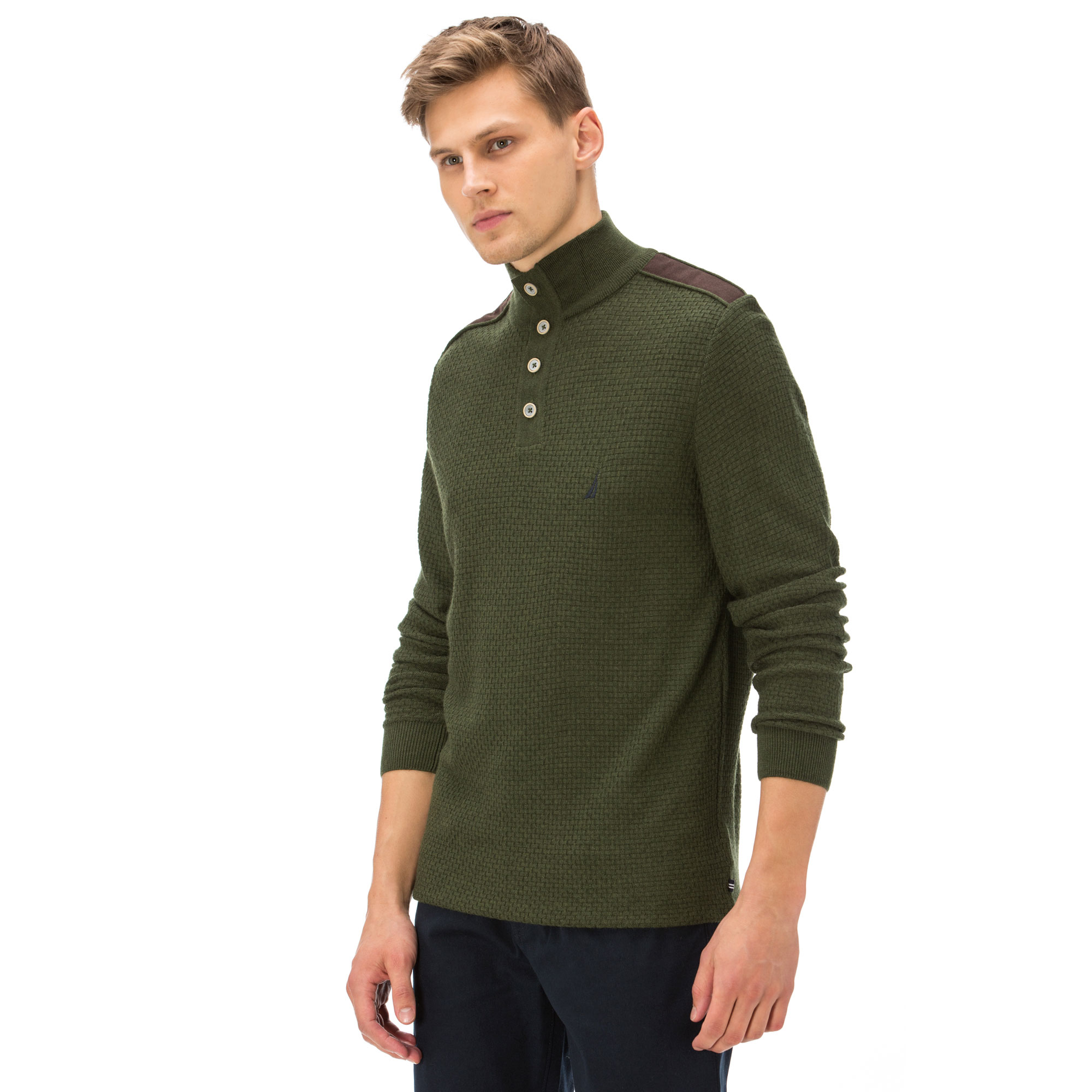 Nautica Erkek Klasik Fit Haki Triko