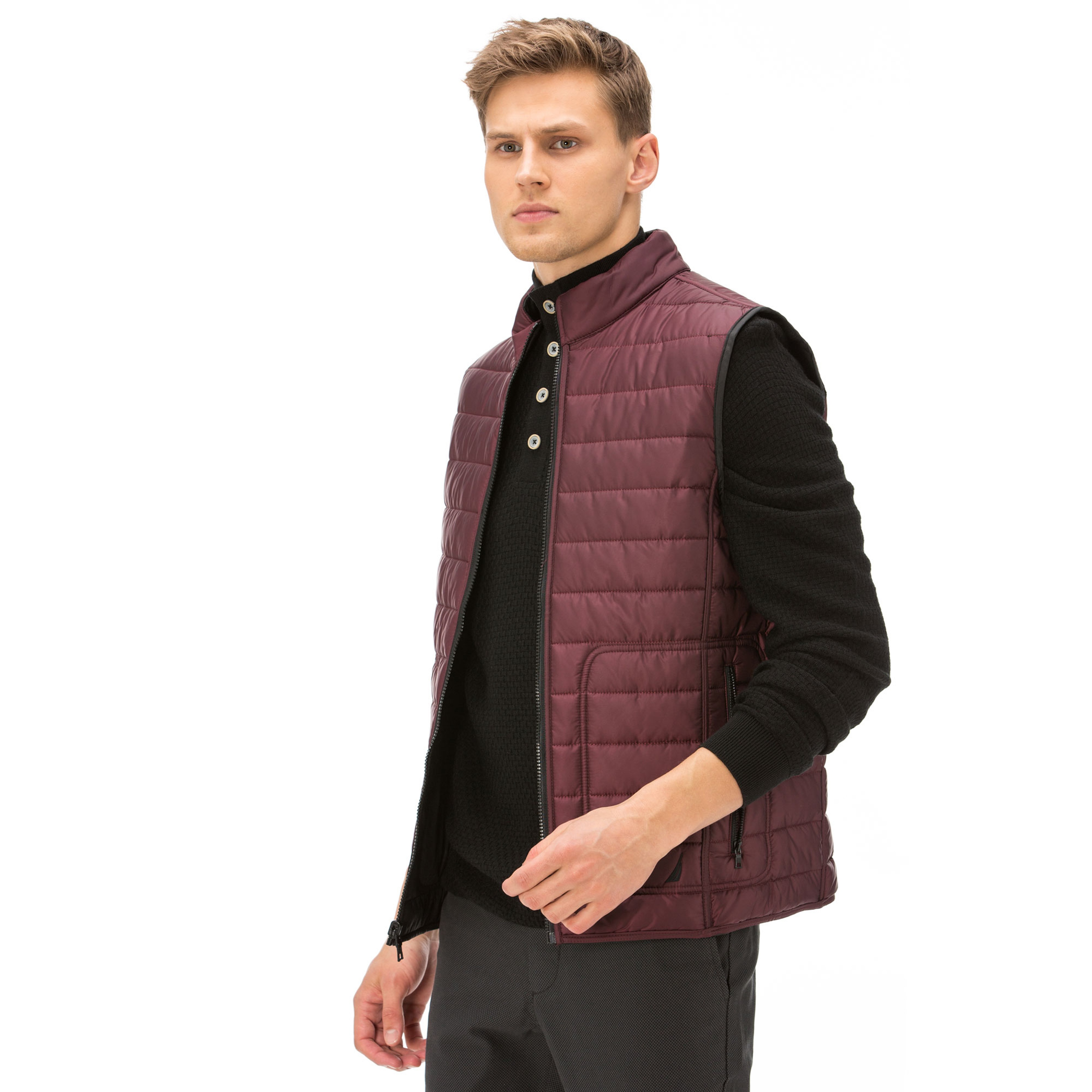 Nautica Erkek Klasik Fit Siyah Çift Taraflı Yelek