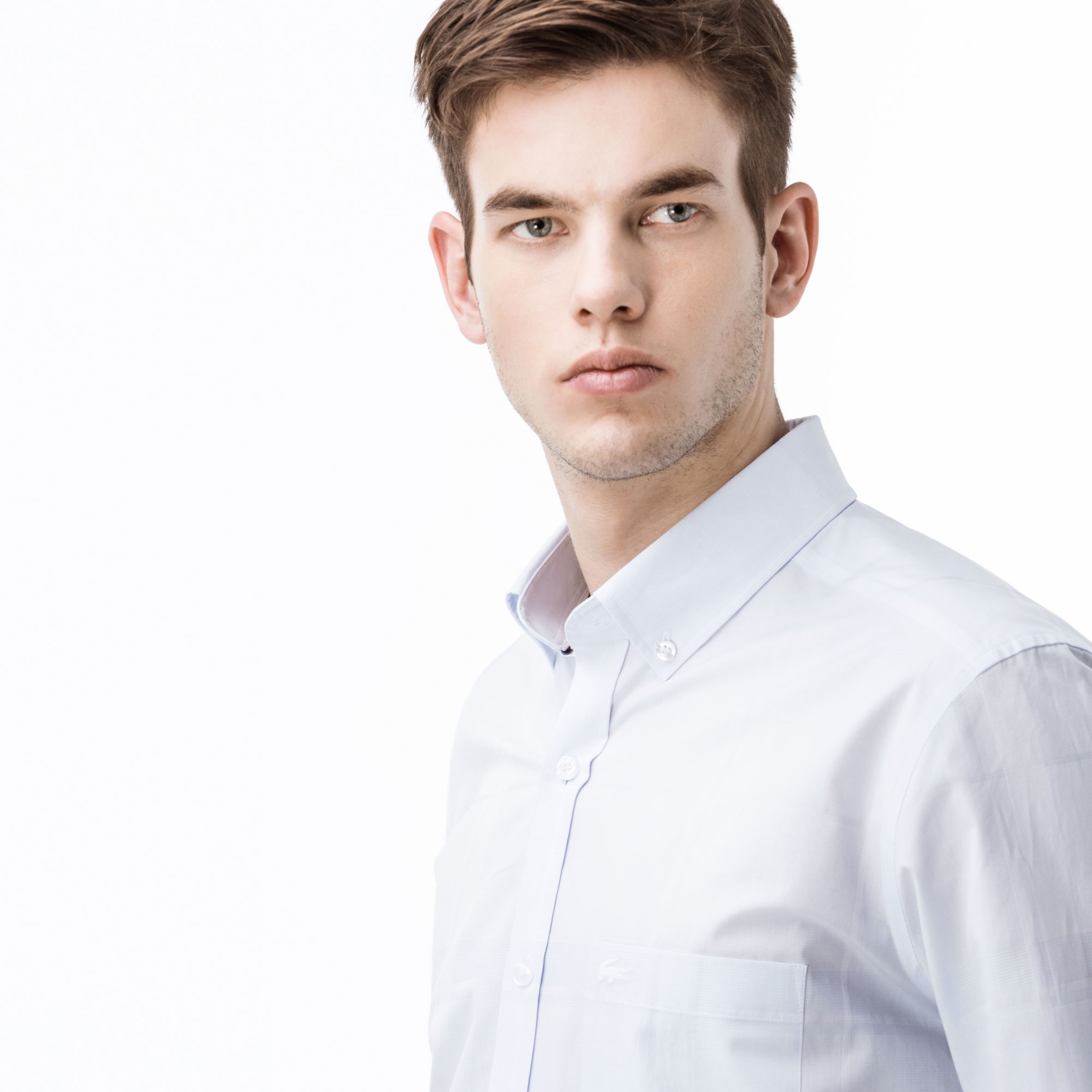 Lacoste Erkek Regular Fit Ekose Mavi-Gri Gömlek