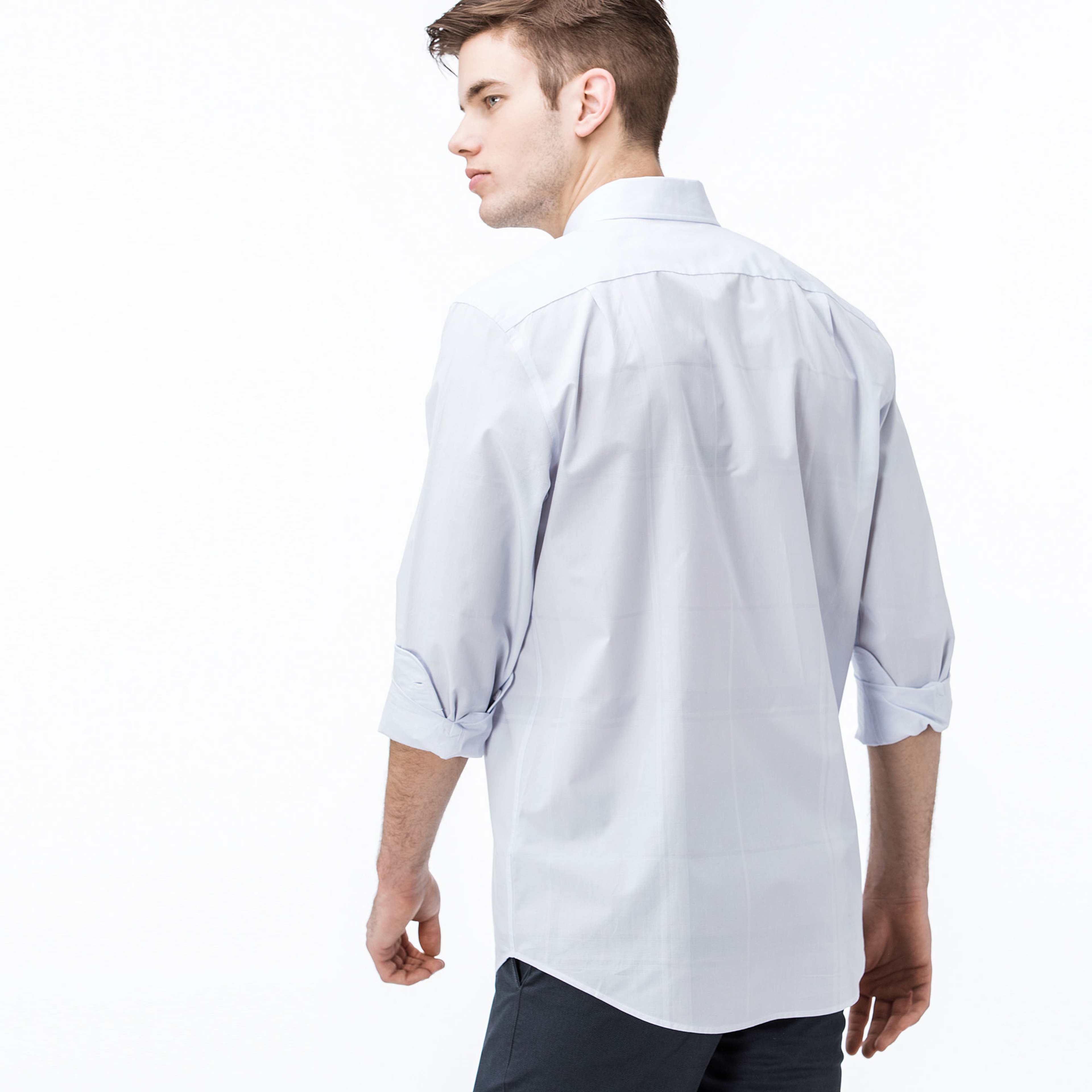 Lacoste Erkek Regular Fit Ekose Mavi-Gri Gömlek