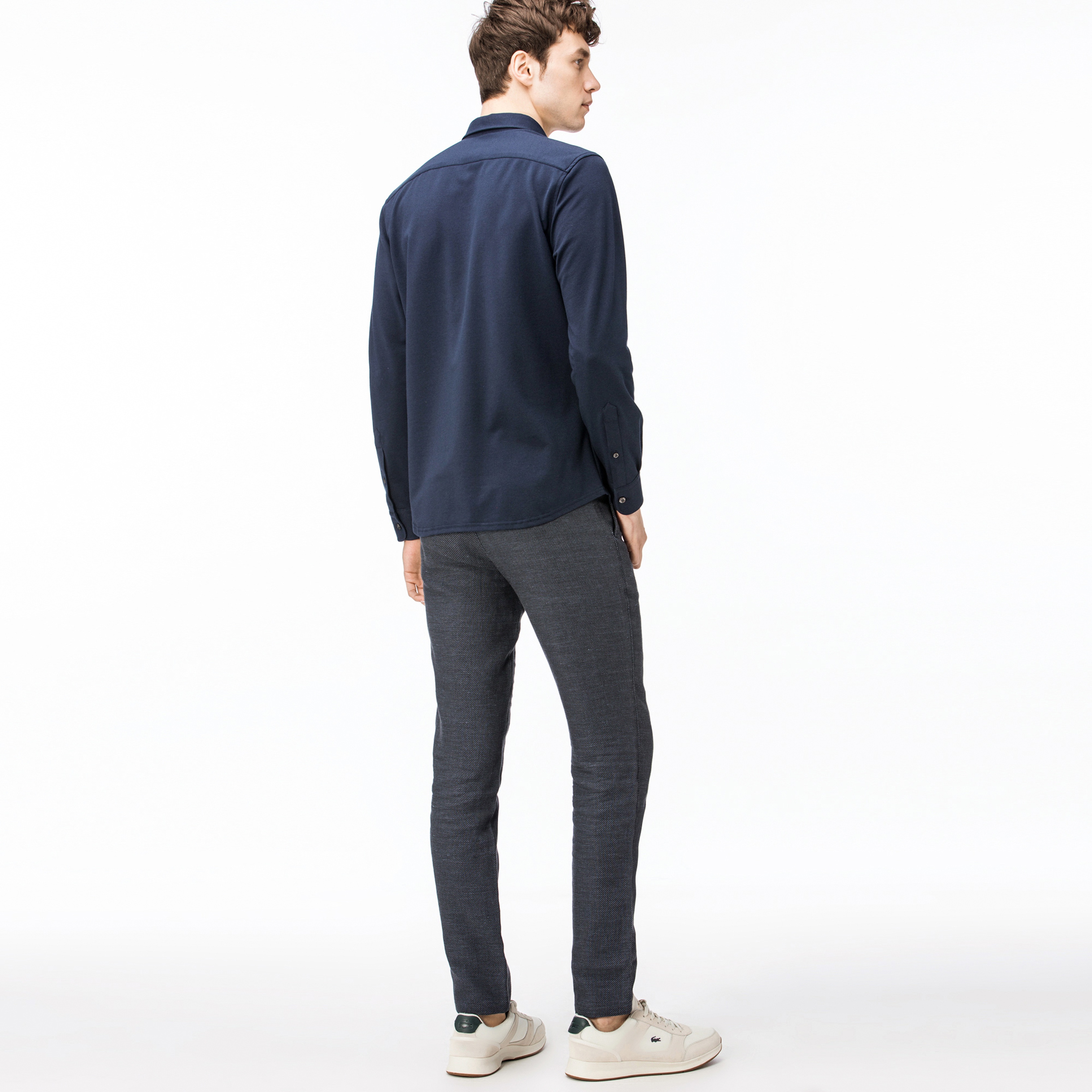 Lacoste Erkek Regular Fit Keten Lacivert Pantolon