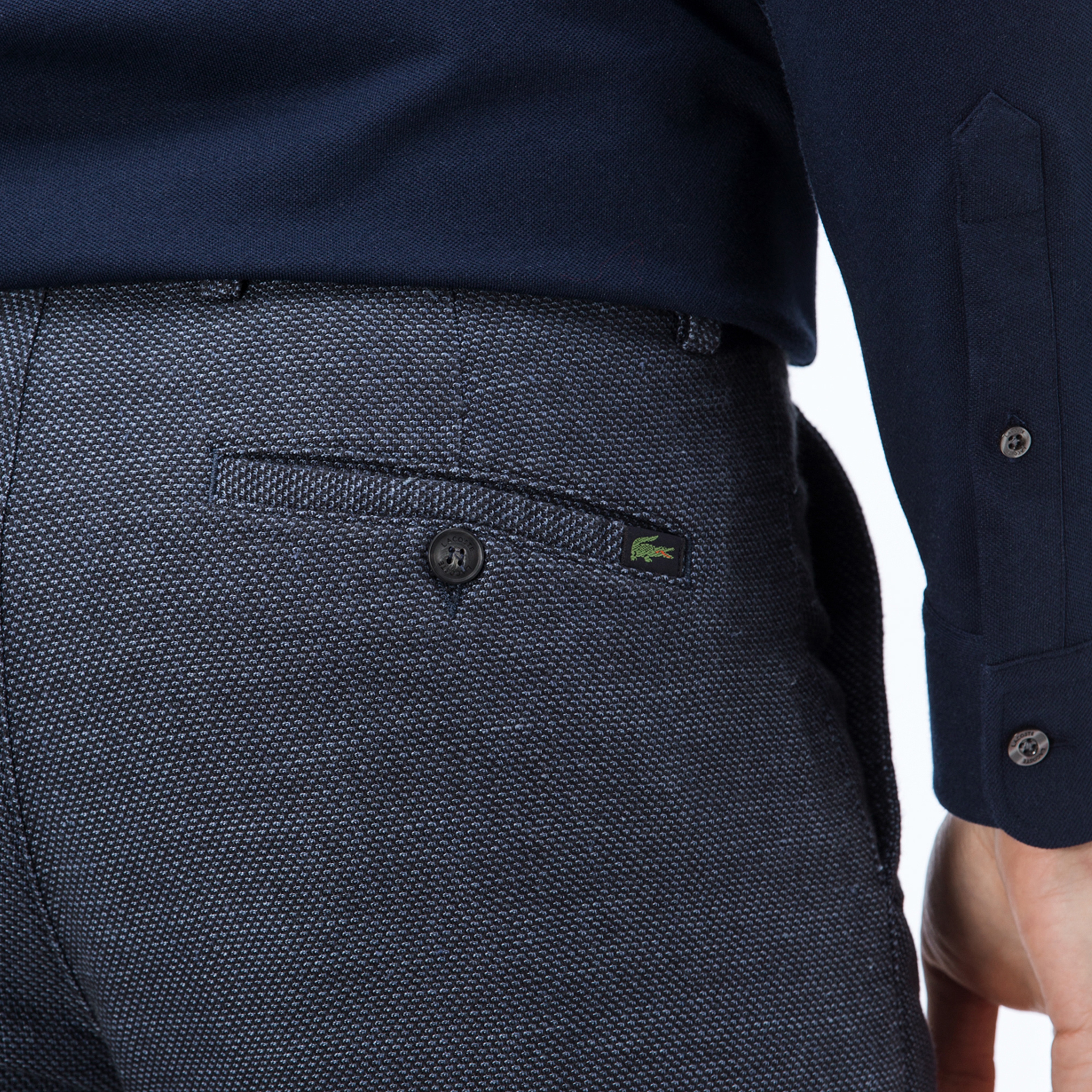 Lacoste Erkek Regular Fit Keten Lacivert Pantolon