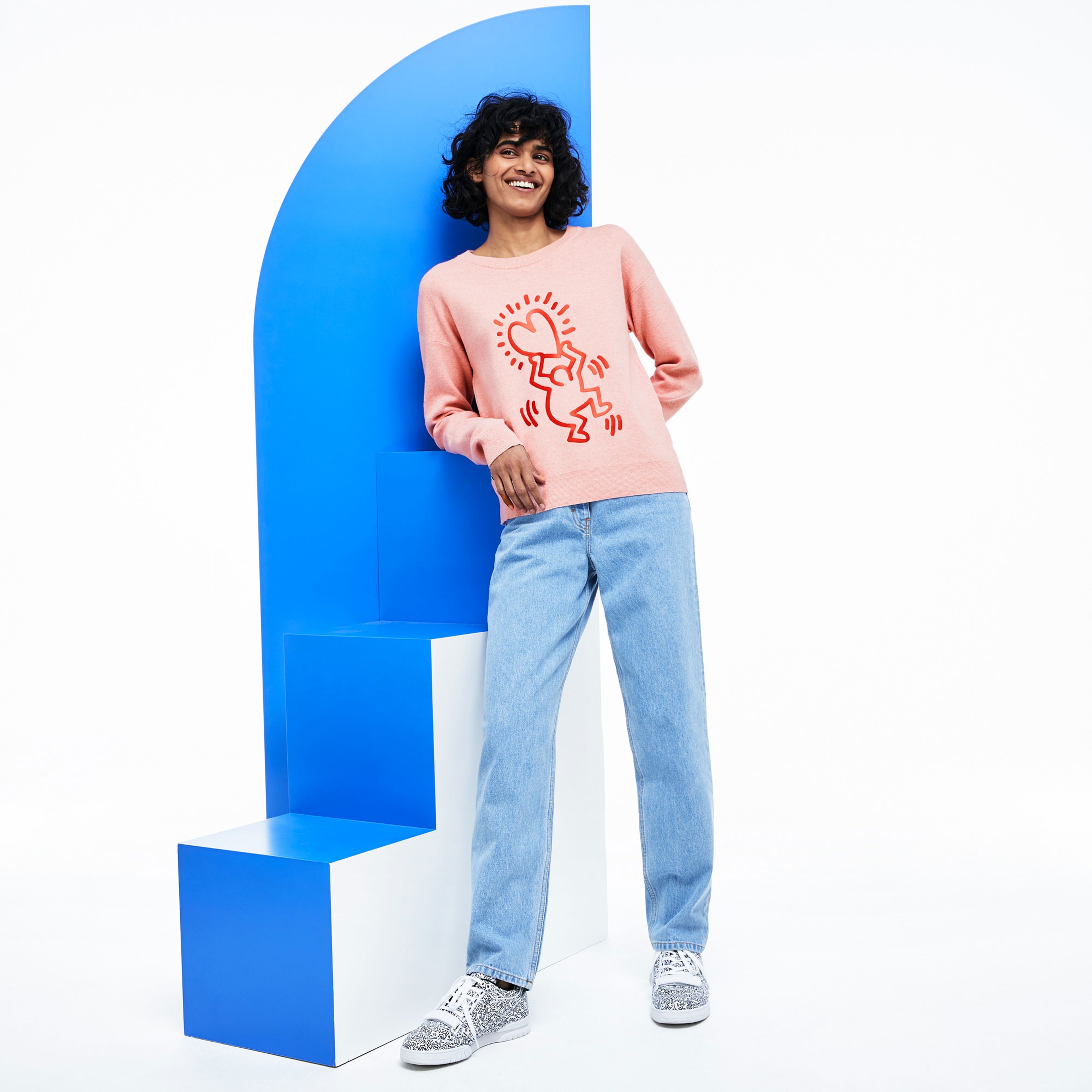 Lacoste X Keith Haring Kadın Pembe Triko