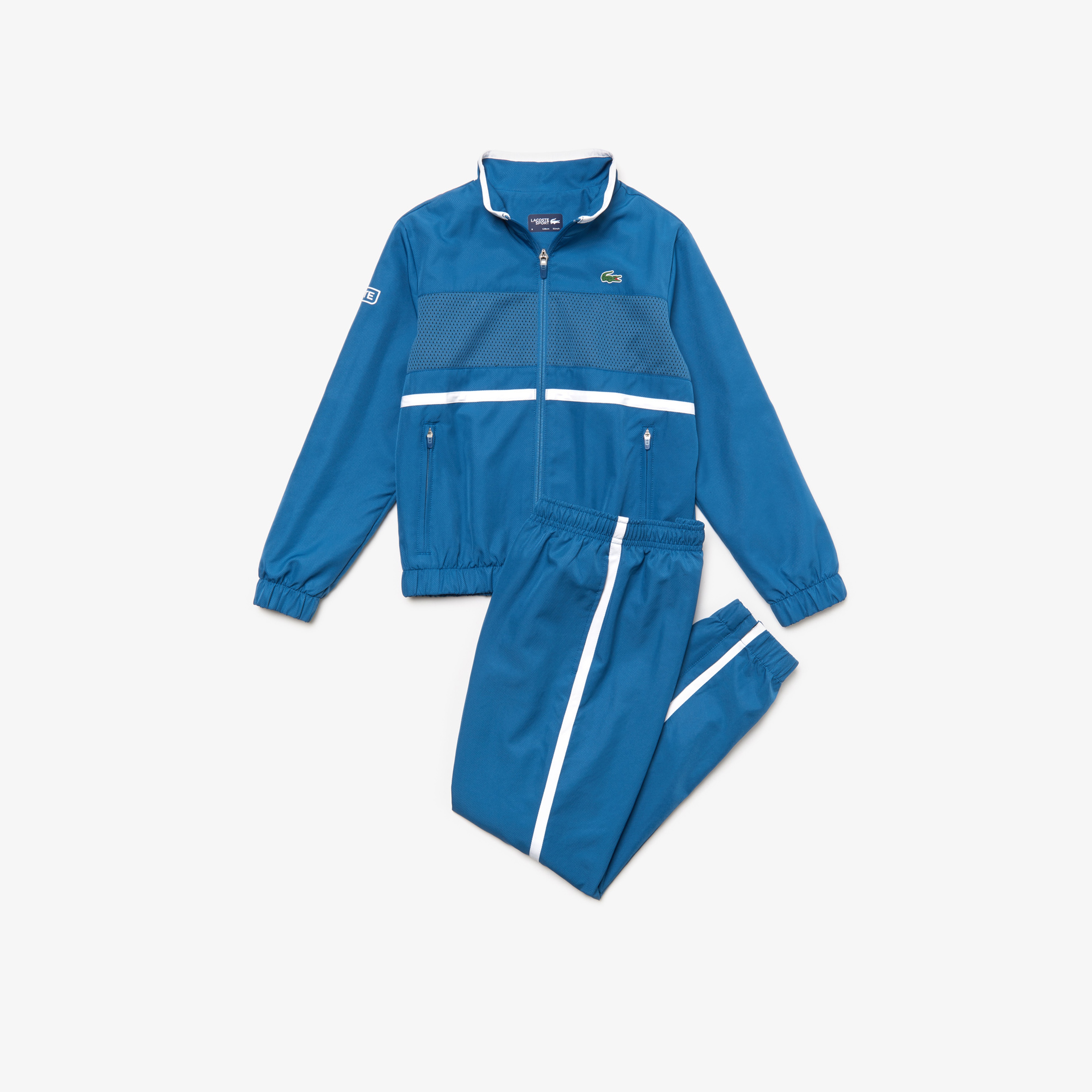 Lacoste Sport Çocuk Blok Desenli Mavi Eşofman Takımı