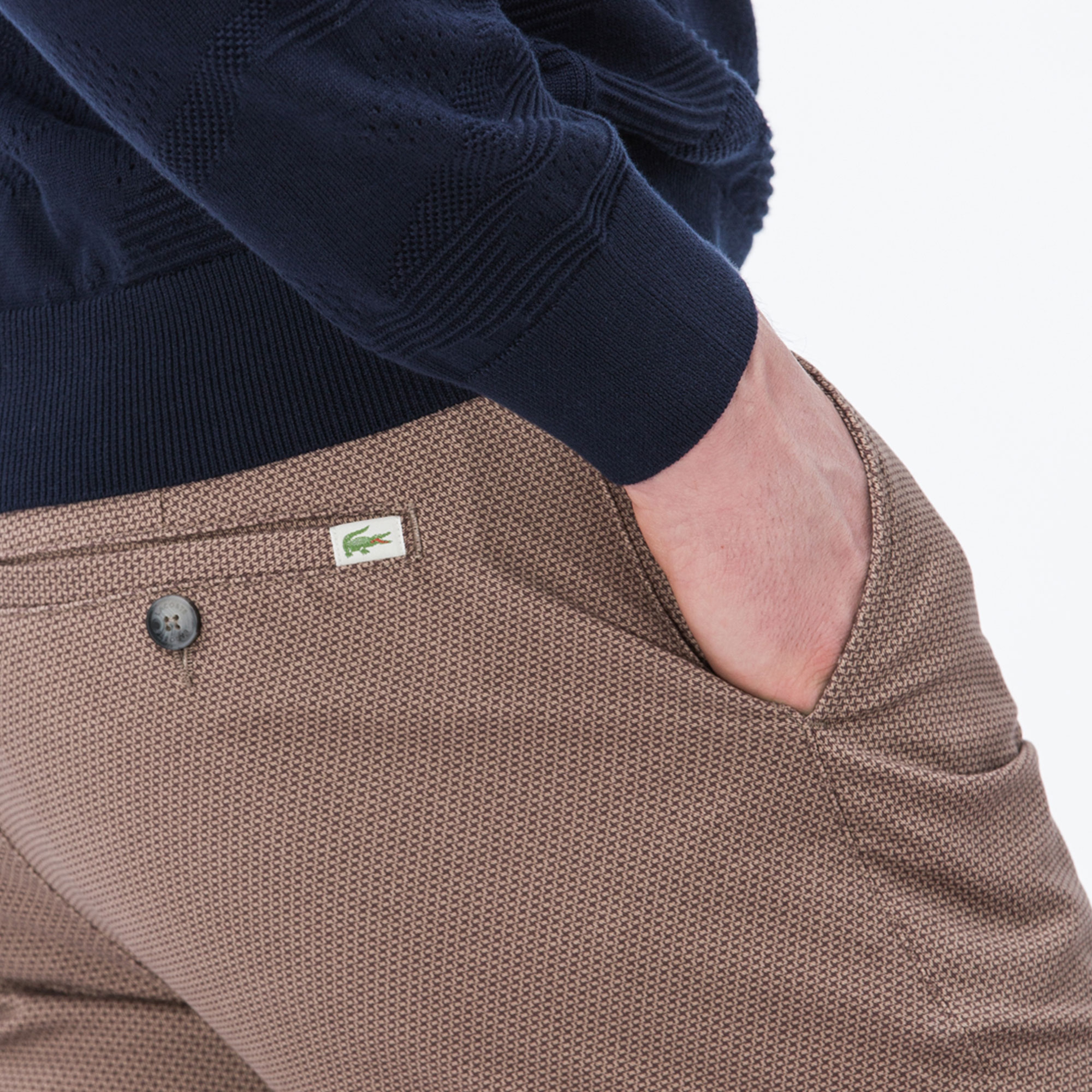 Lacoste Erkek Slim Fit Kahverengi Chino Pantolon