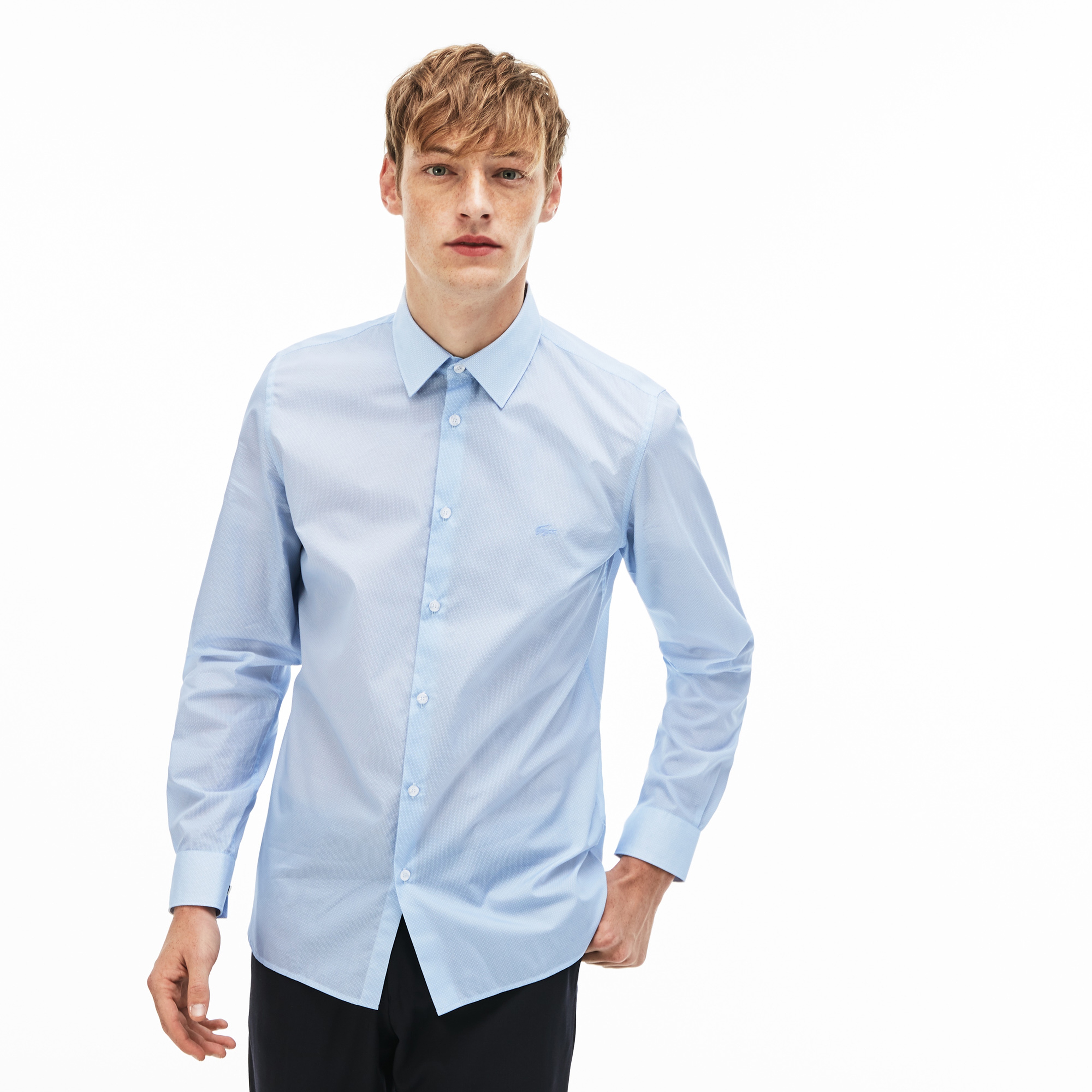 Lacoste Erkek Slim Fit Mavi Gömlek