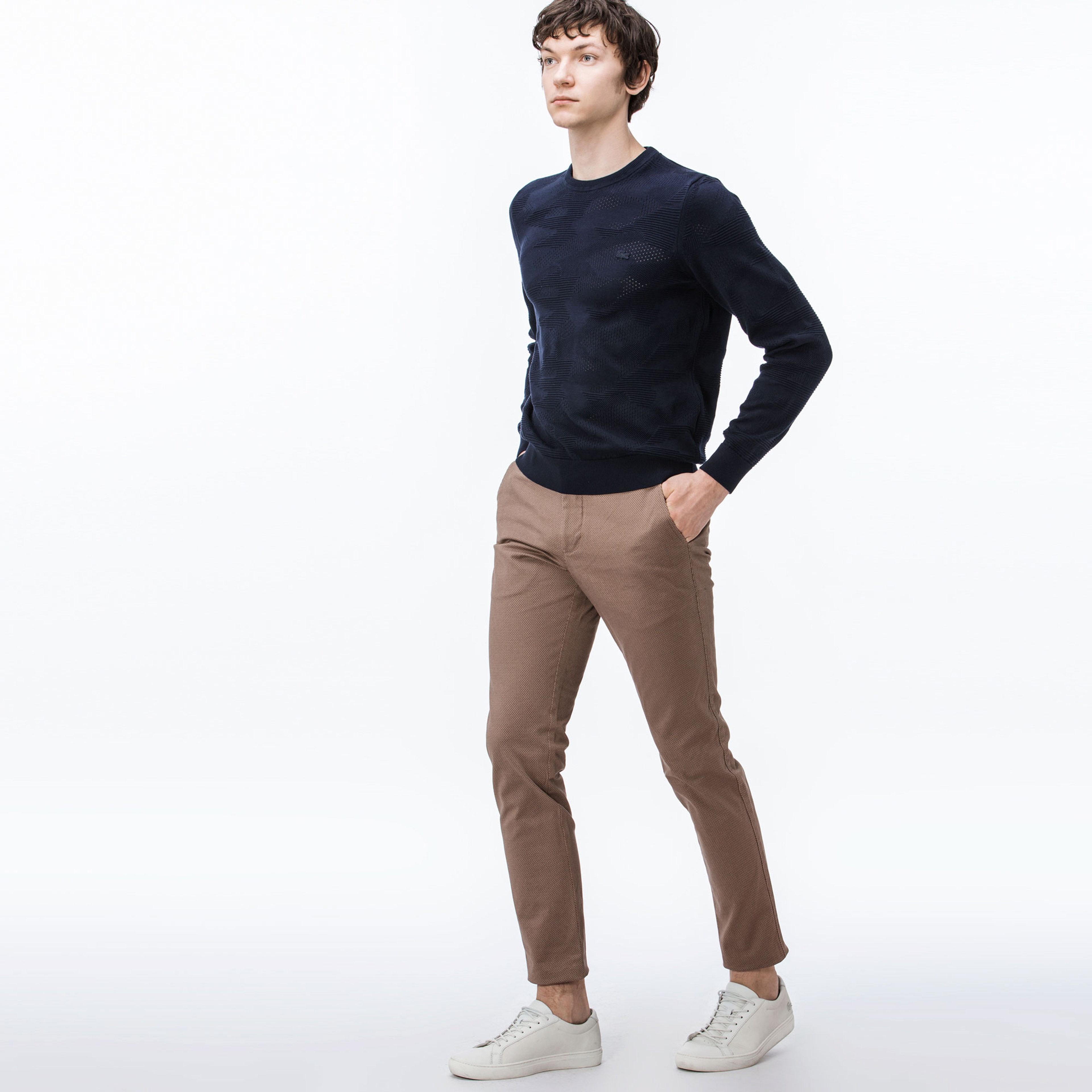 Lacoste Erkek Slim Fit Kahverengi Chino Pantolon