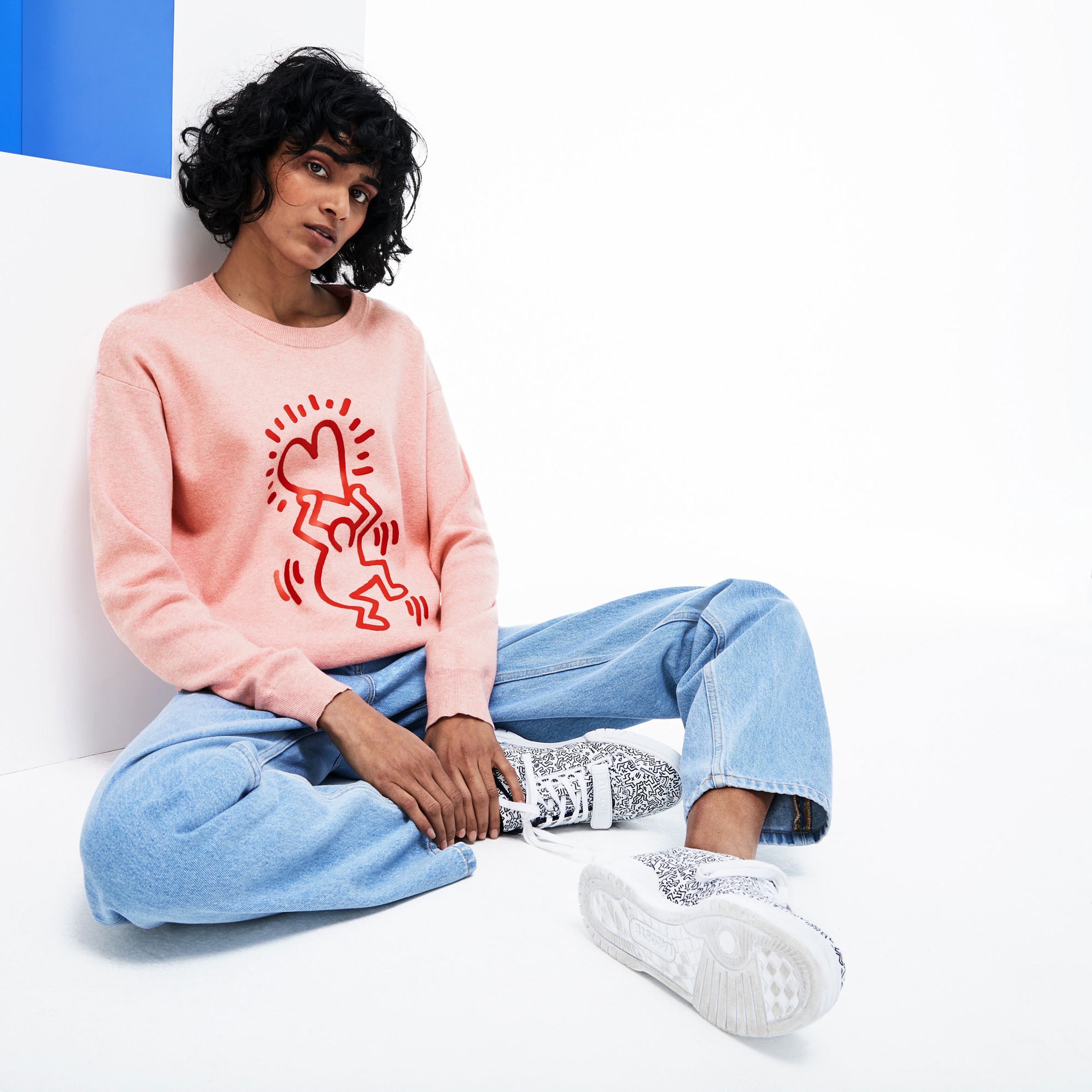 Lacoste X Keith Haring Kadın Pembe Triko