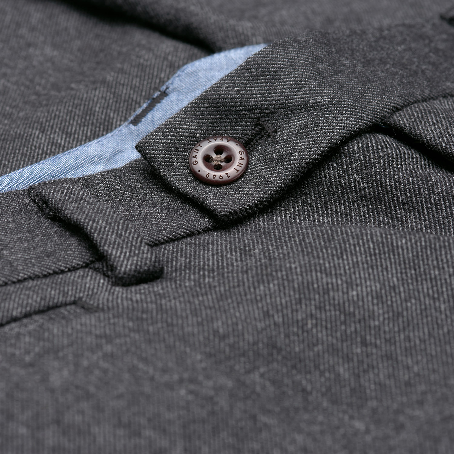Flannel Chinos Erkek Gri Slim Pantolon
