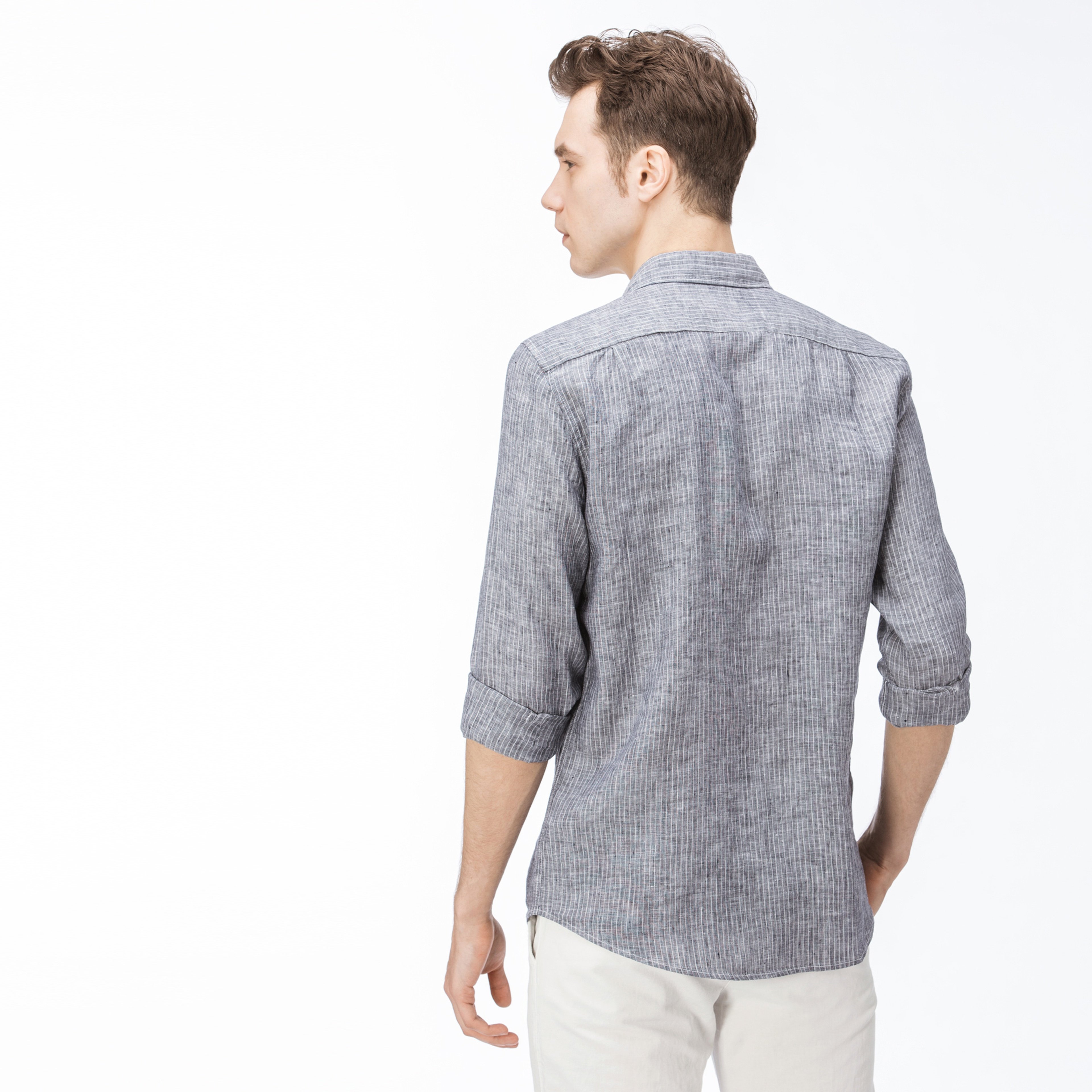 Lacoste Erkek Slim Fit Gri Gömlek