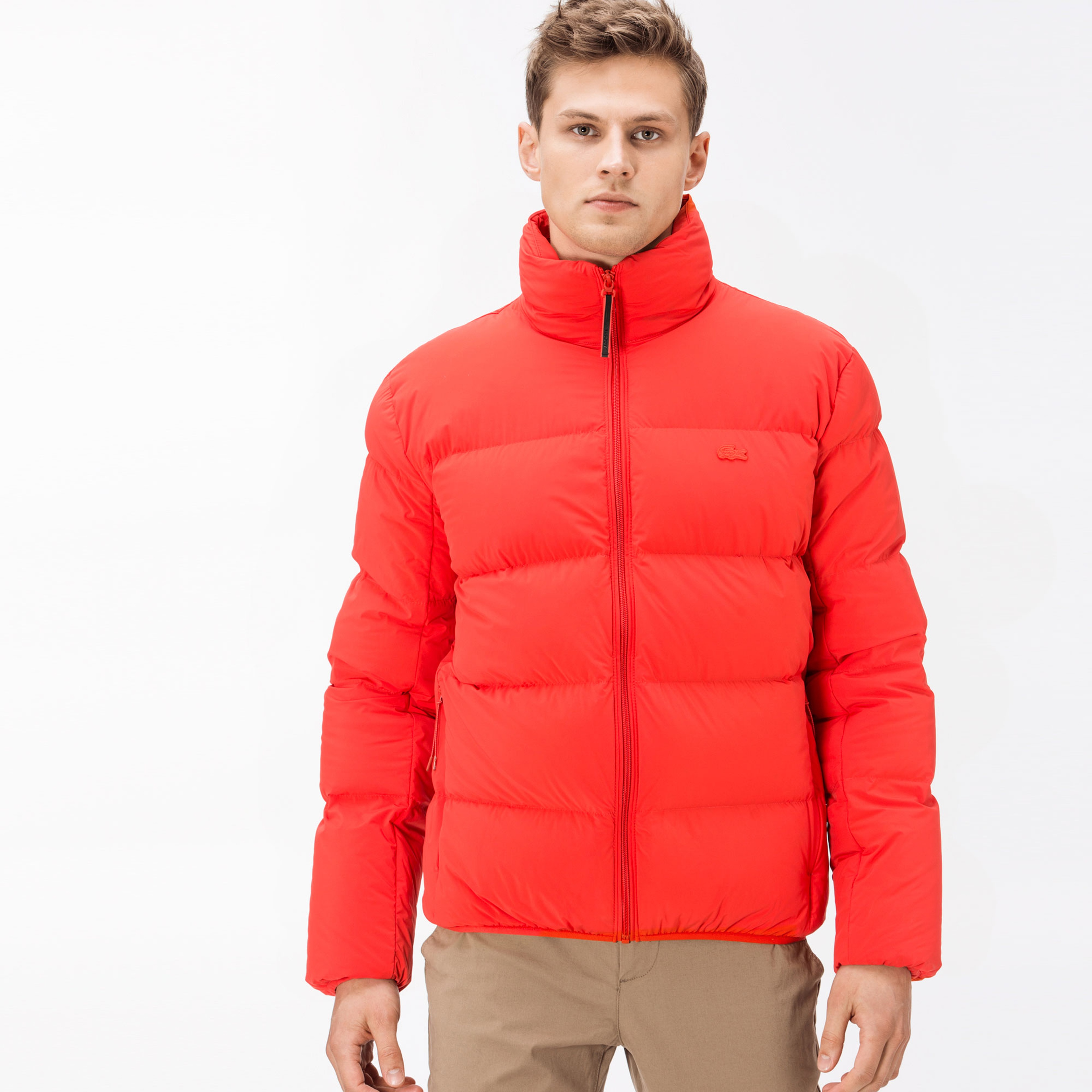 Lacoste Erkek Kırmızı Kapitone Mont