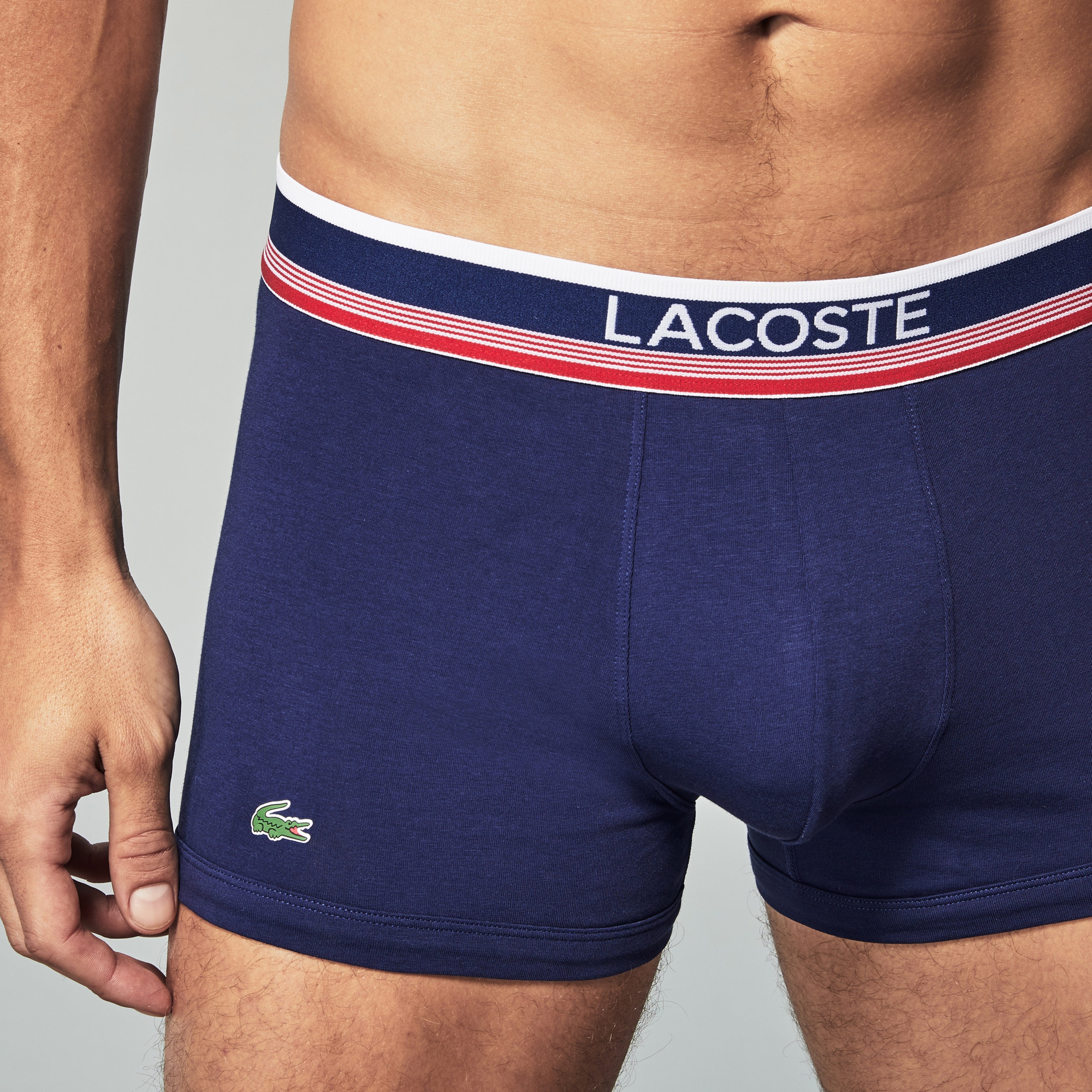 Lacoste Erkek 2'li Beyaz-Lacivert Boxer Seti