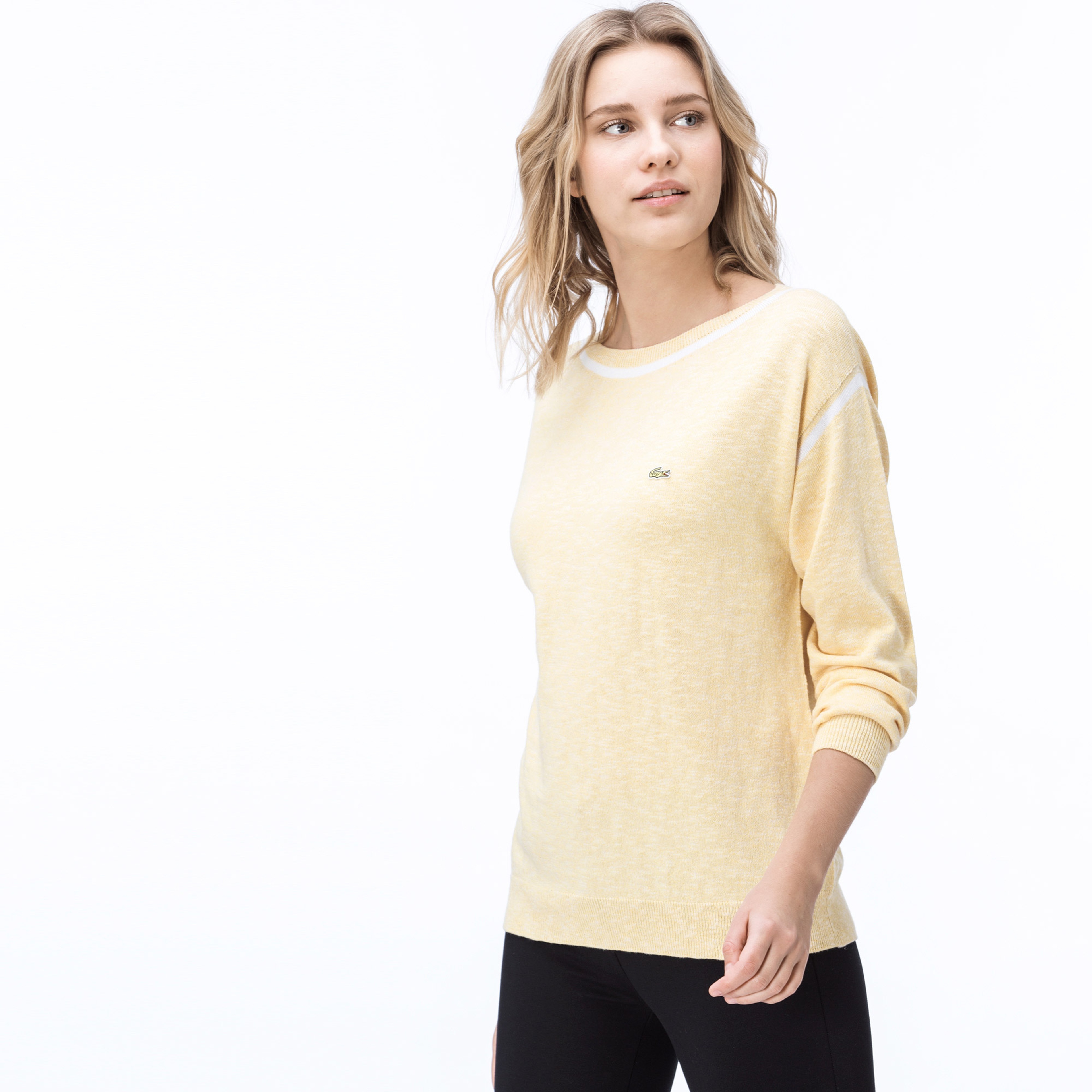 Lacoste Kadın Kırçıllı Sarı Triko