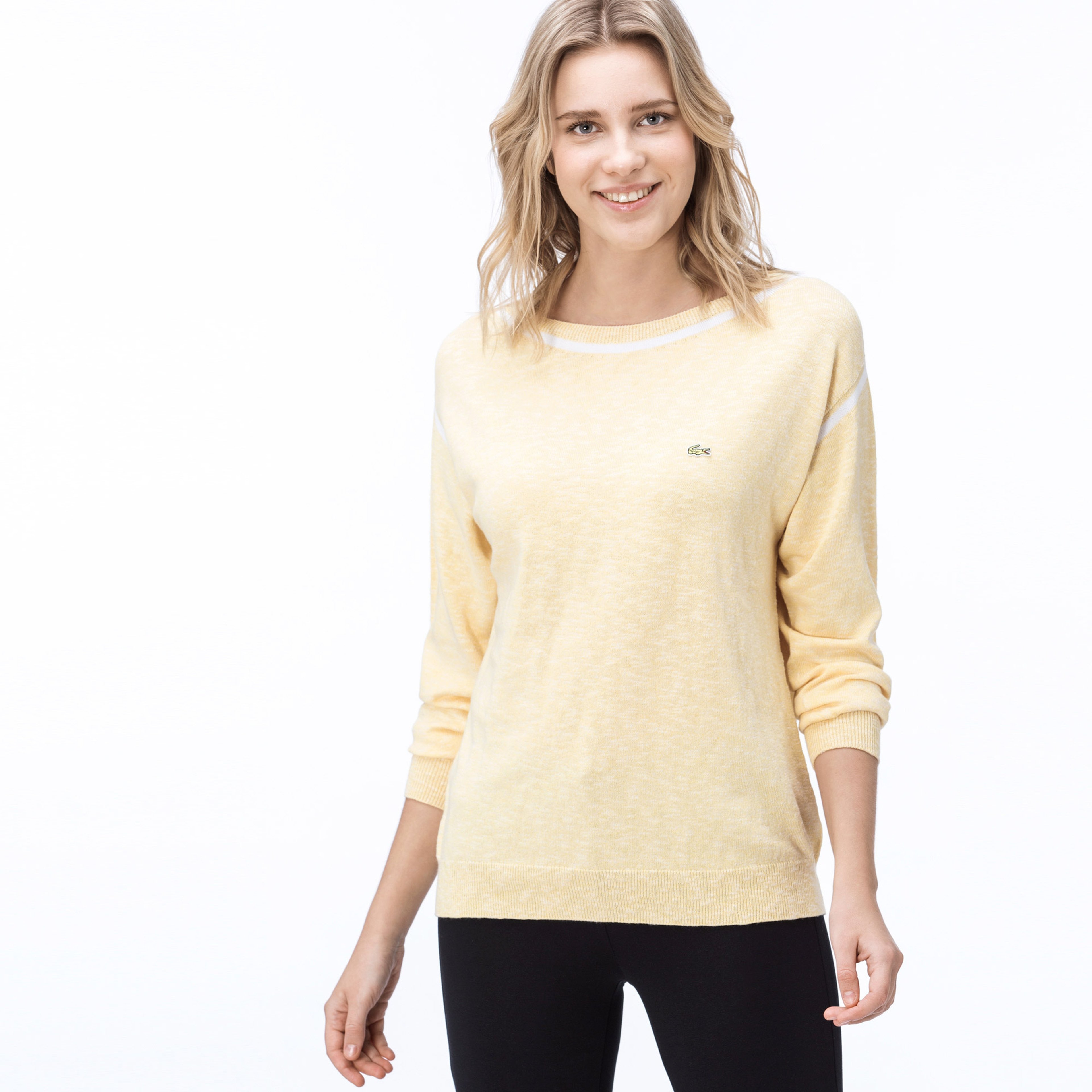 Lacoste Kadın Kırçıllı Sarı Triko