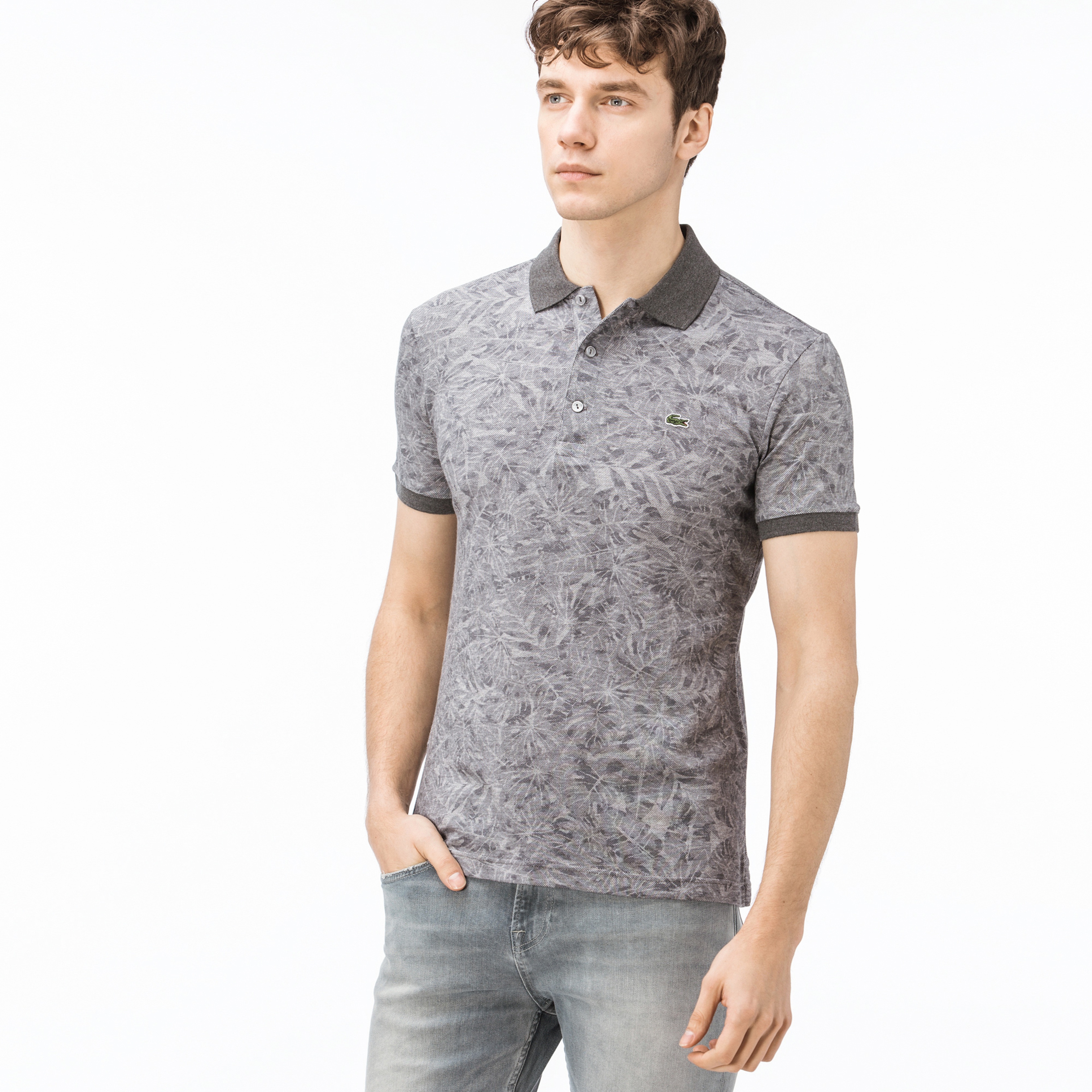 Lacoste Erkek Slim Fit Gri Polo