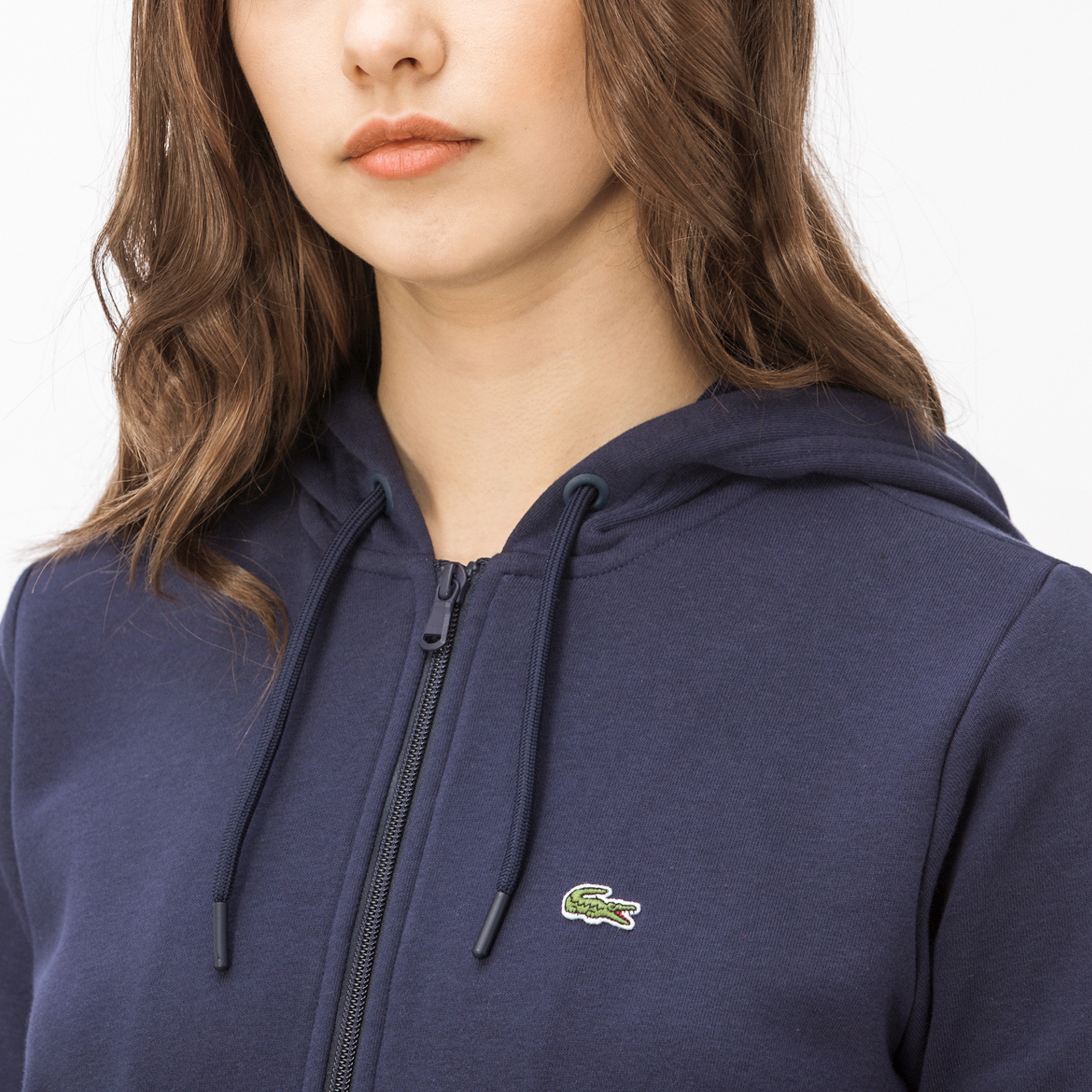 Lacoste Sport Kadın Kapüşonlu Lacivert Sweatshirt