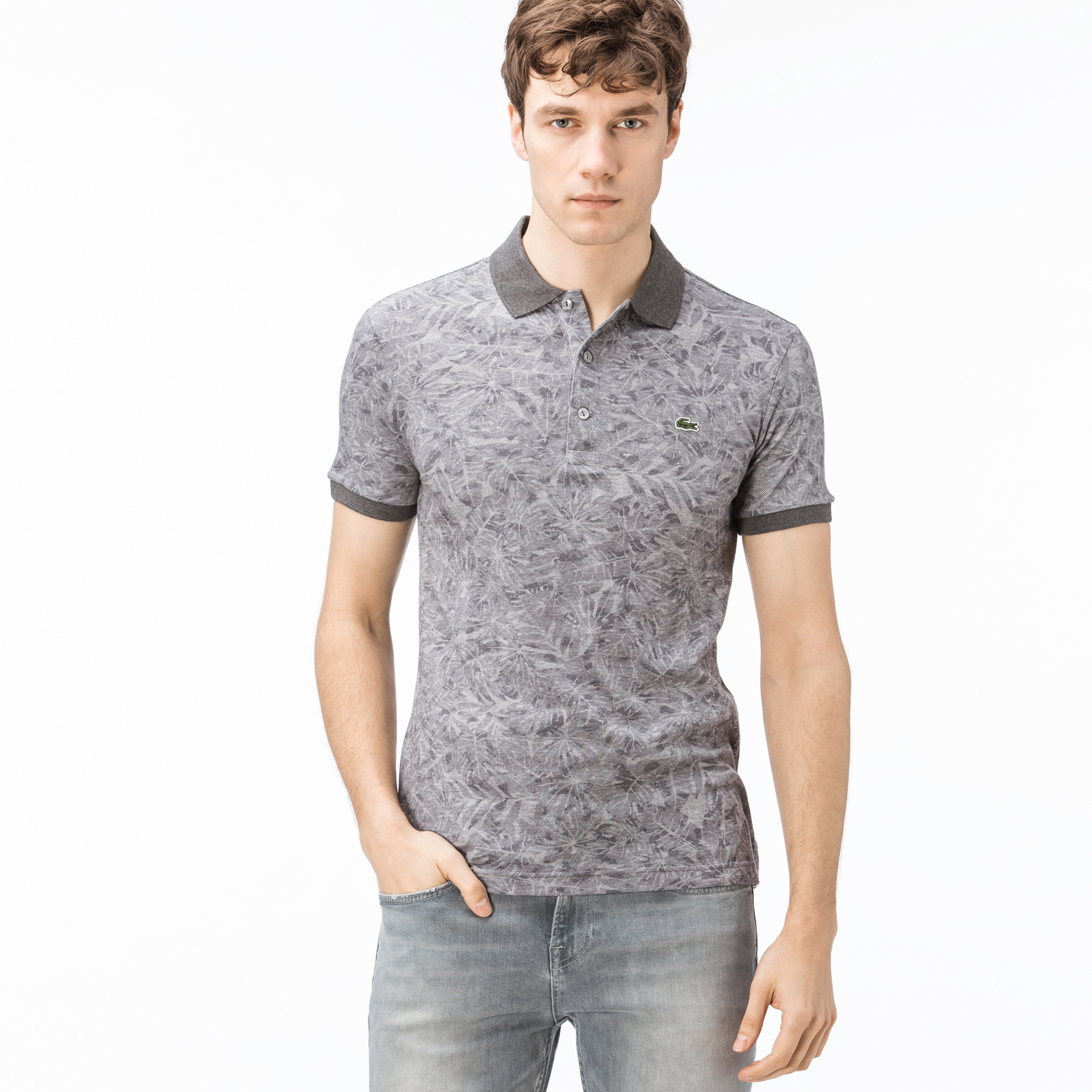 Lacoste Erkek Slim Fit Gri Polo