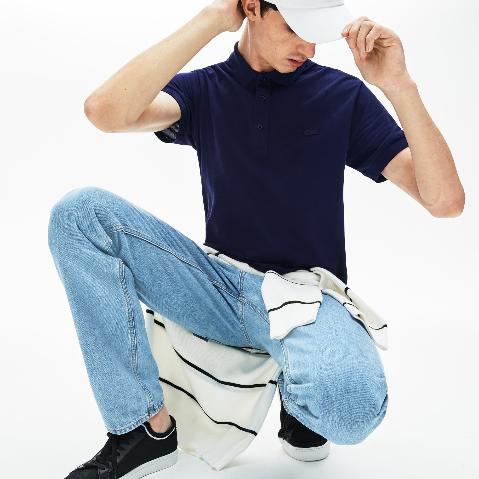 Lacoste Riviera Erkek Klasik Fit Lacivert Polo