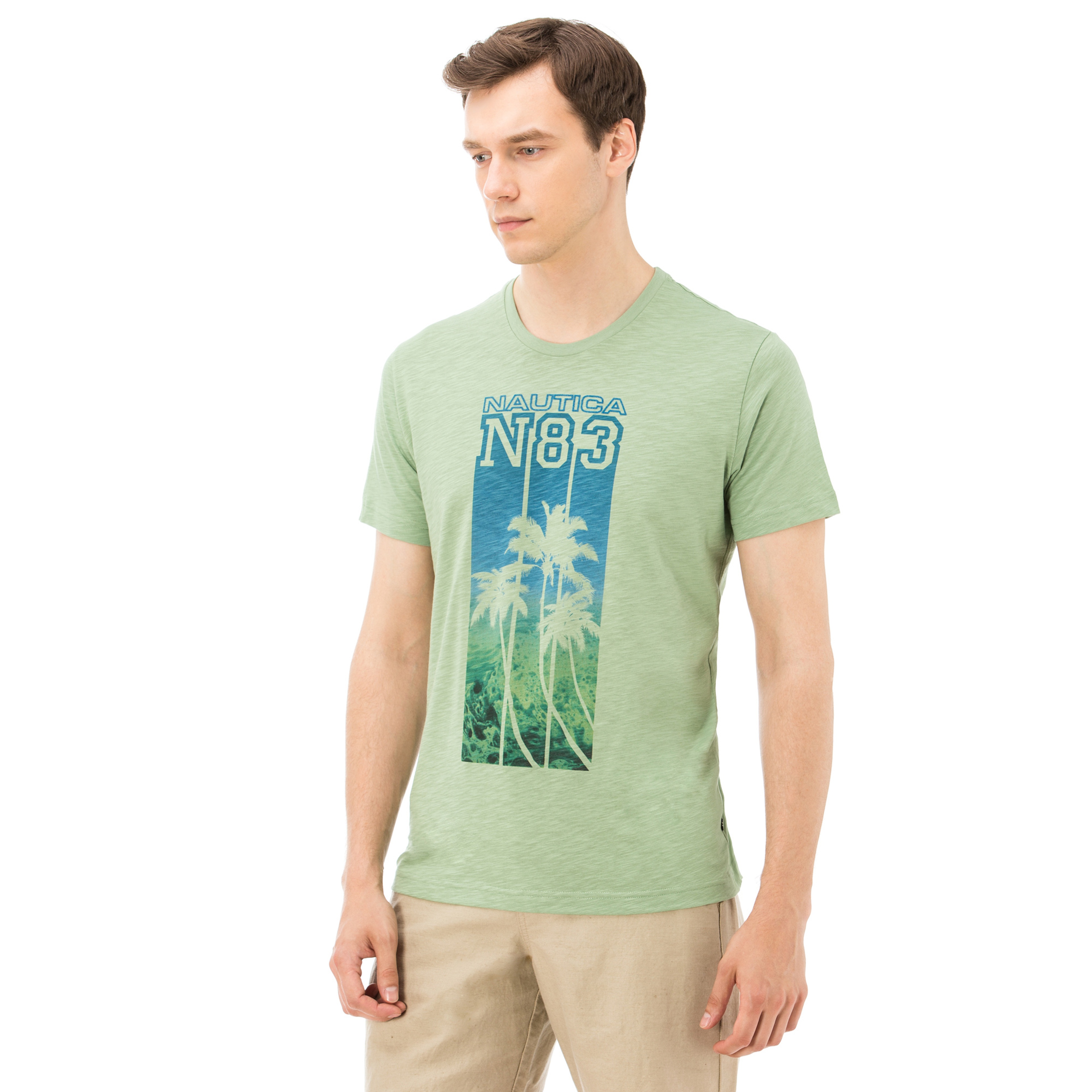 Nautica Erkek Yeşil Slim Fit T-Shirt
